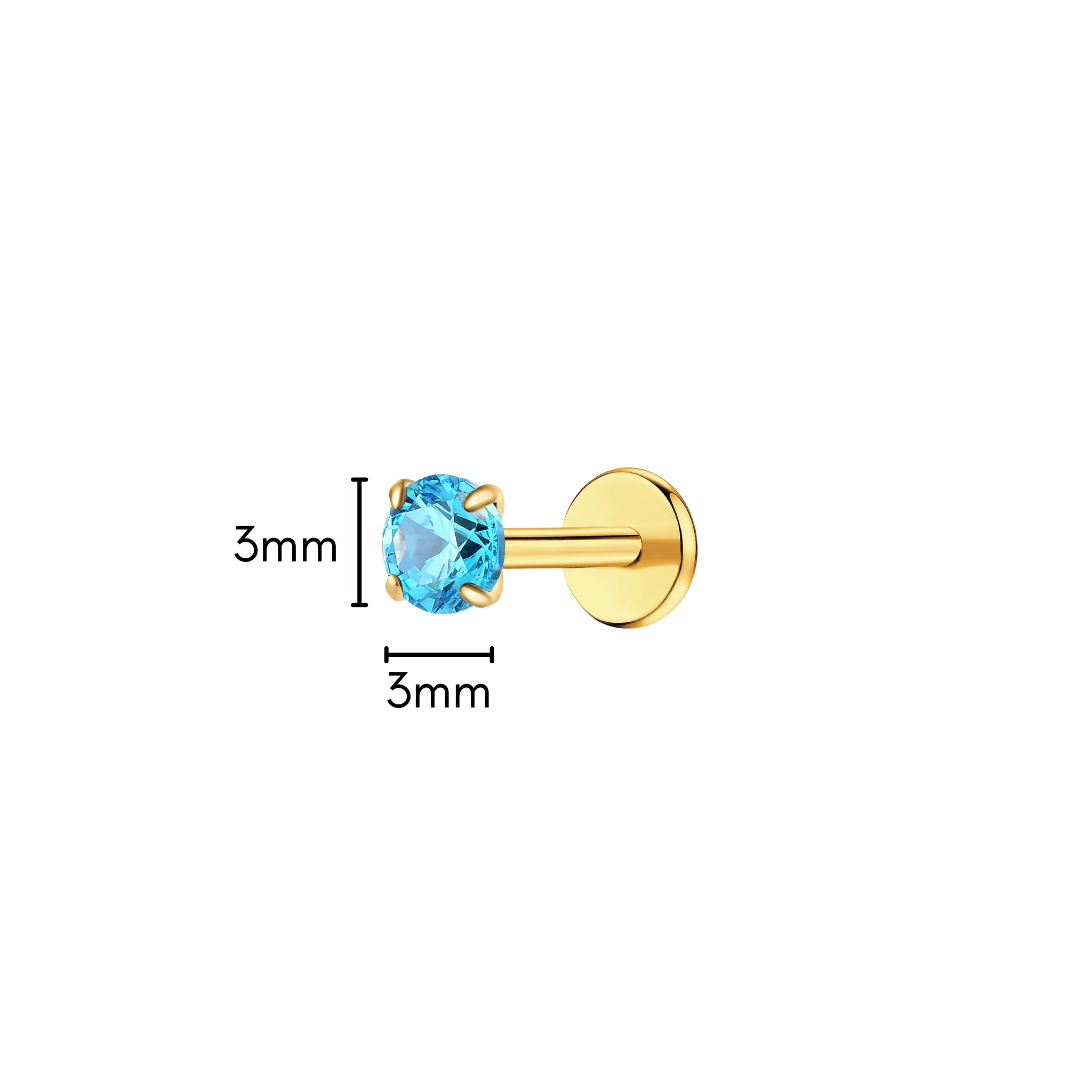 Aqua Classy Girl Flat Back Stud - Image 5