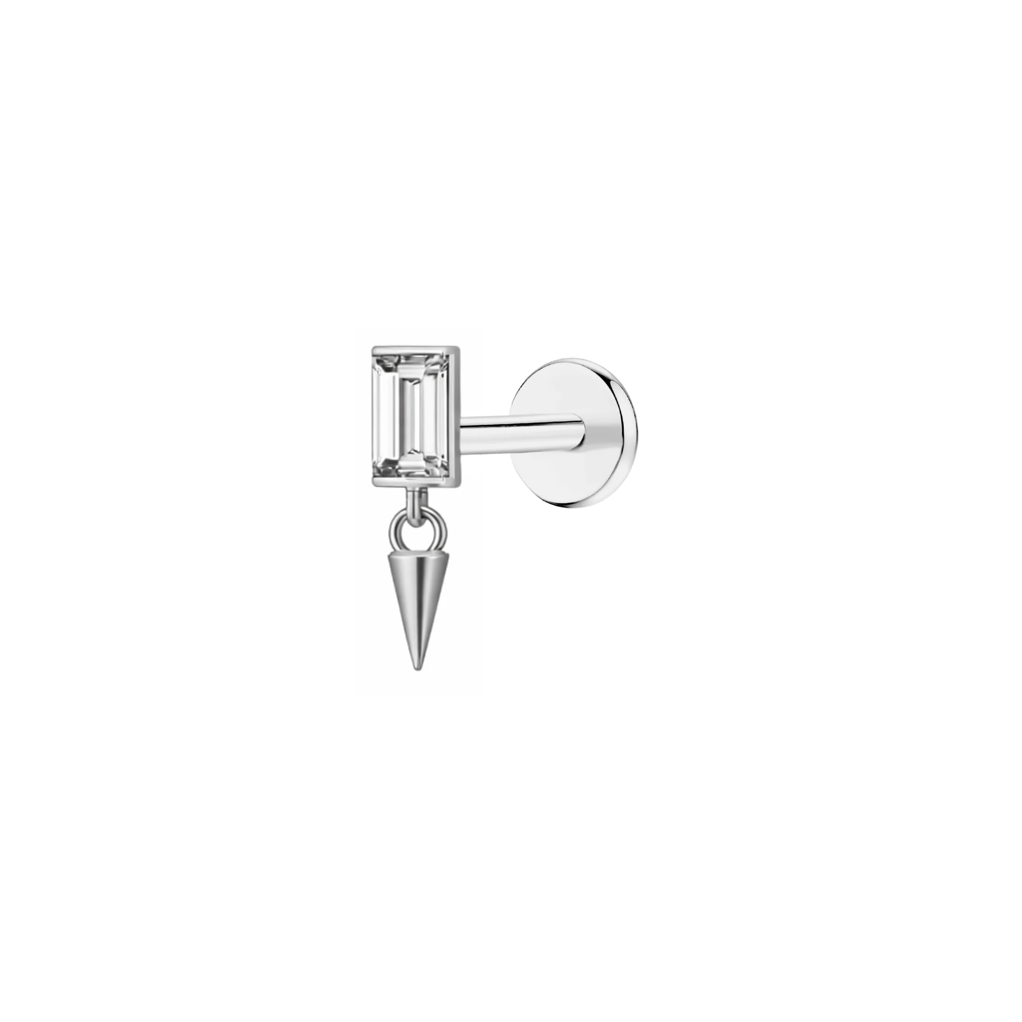 Baguette Dangle Flat Back Stud - Image 2