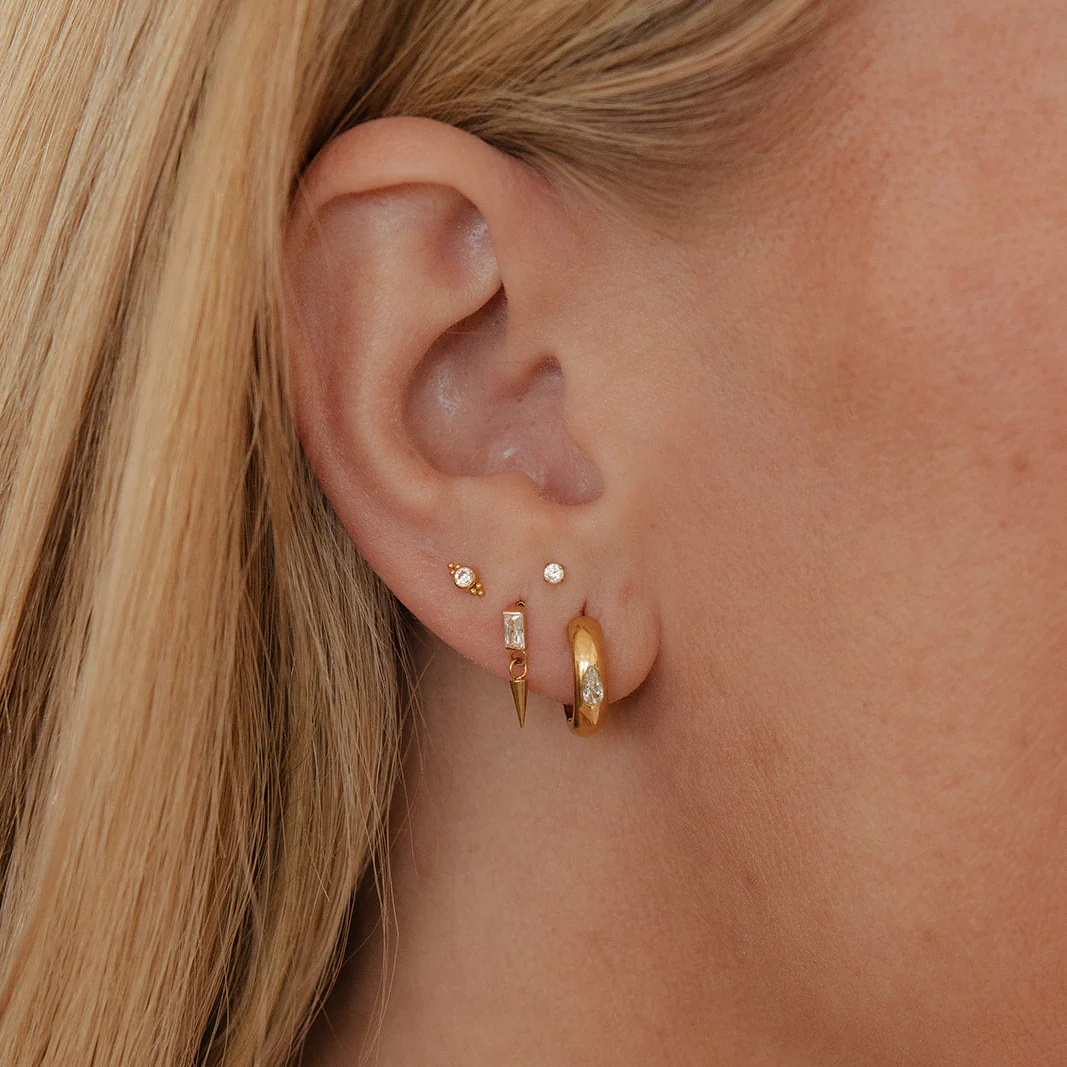 Baguette Dangle Flat Back Stud - Image 4