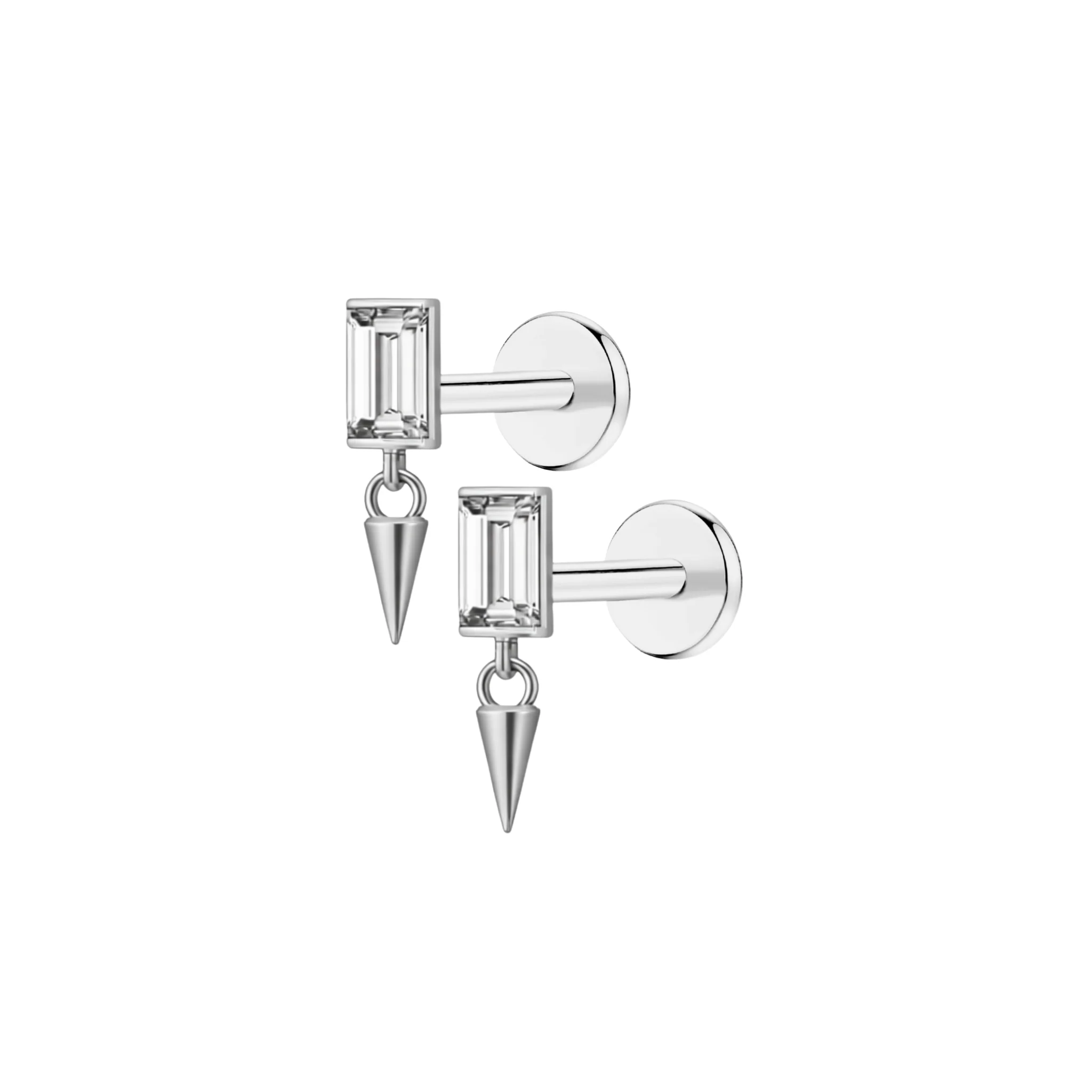 Baguette Dangle Flat Back Stud - Image 9