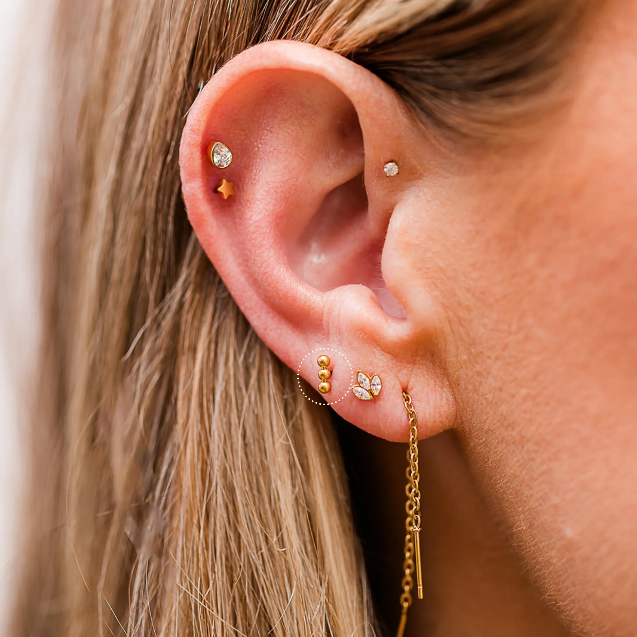 Beaded Bar Flat Back Stud - Image 4