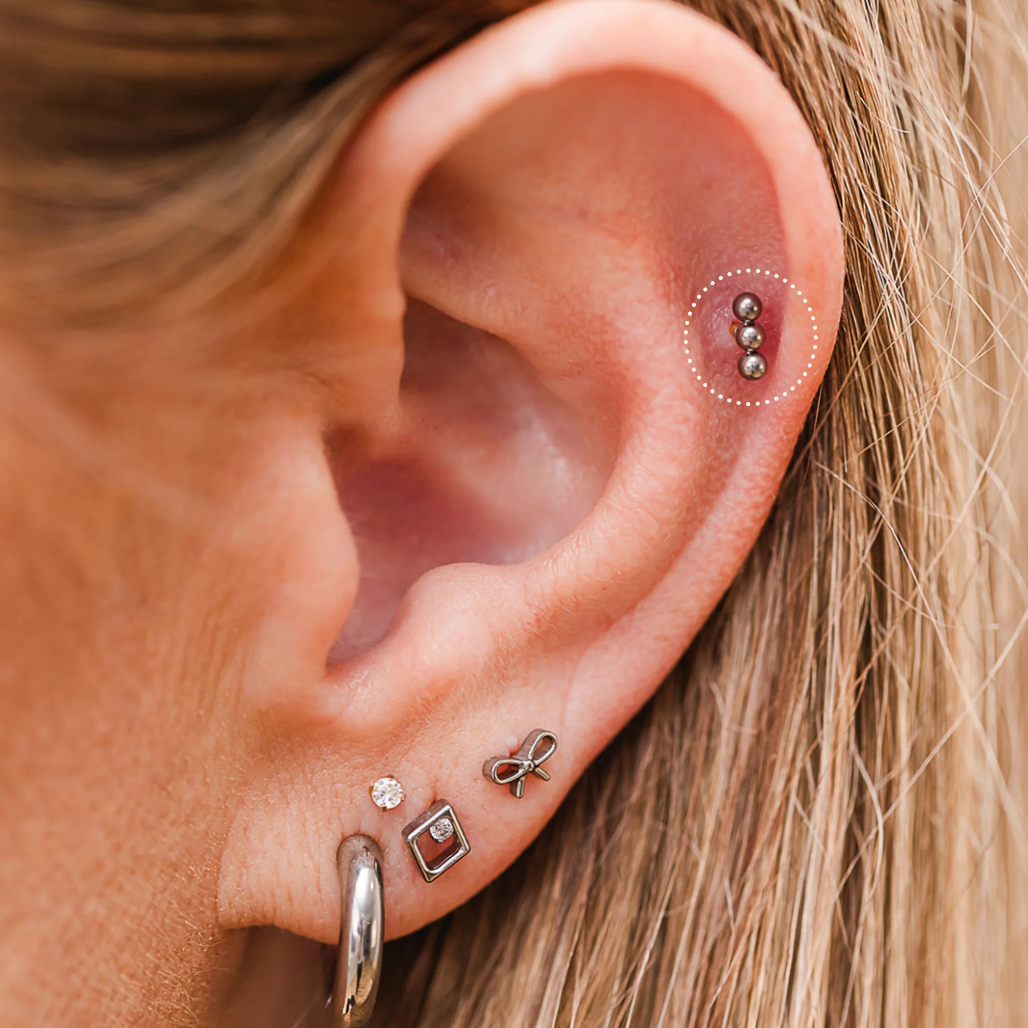 Beaded Bar Flat Back Stud - Image 5