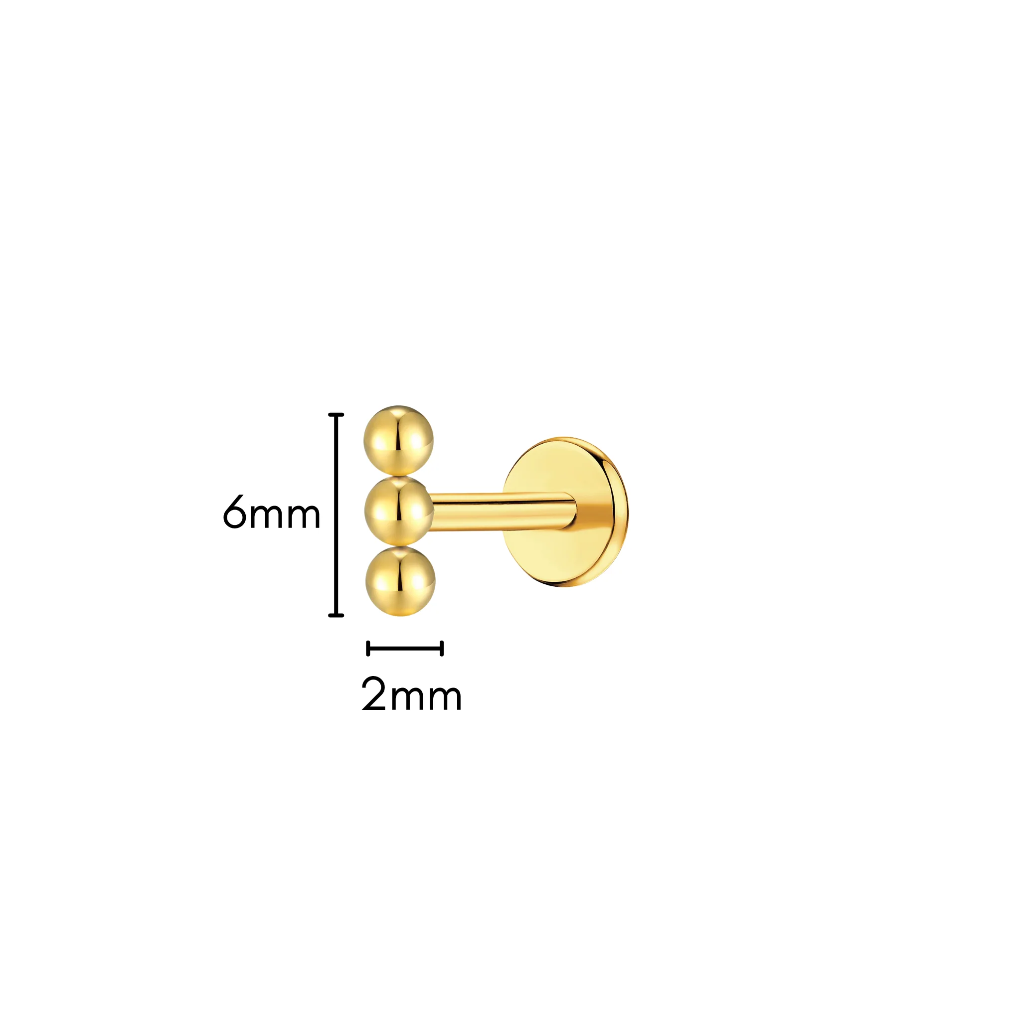 Beaded Bar Flat Back Stud - Image 6