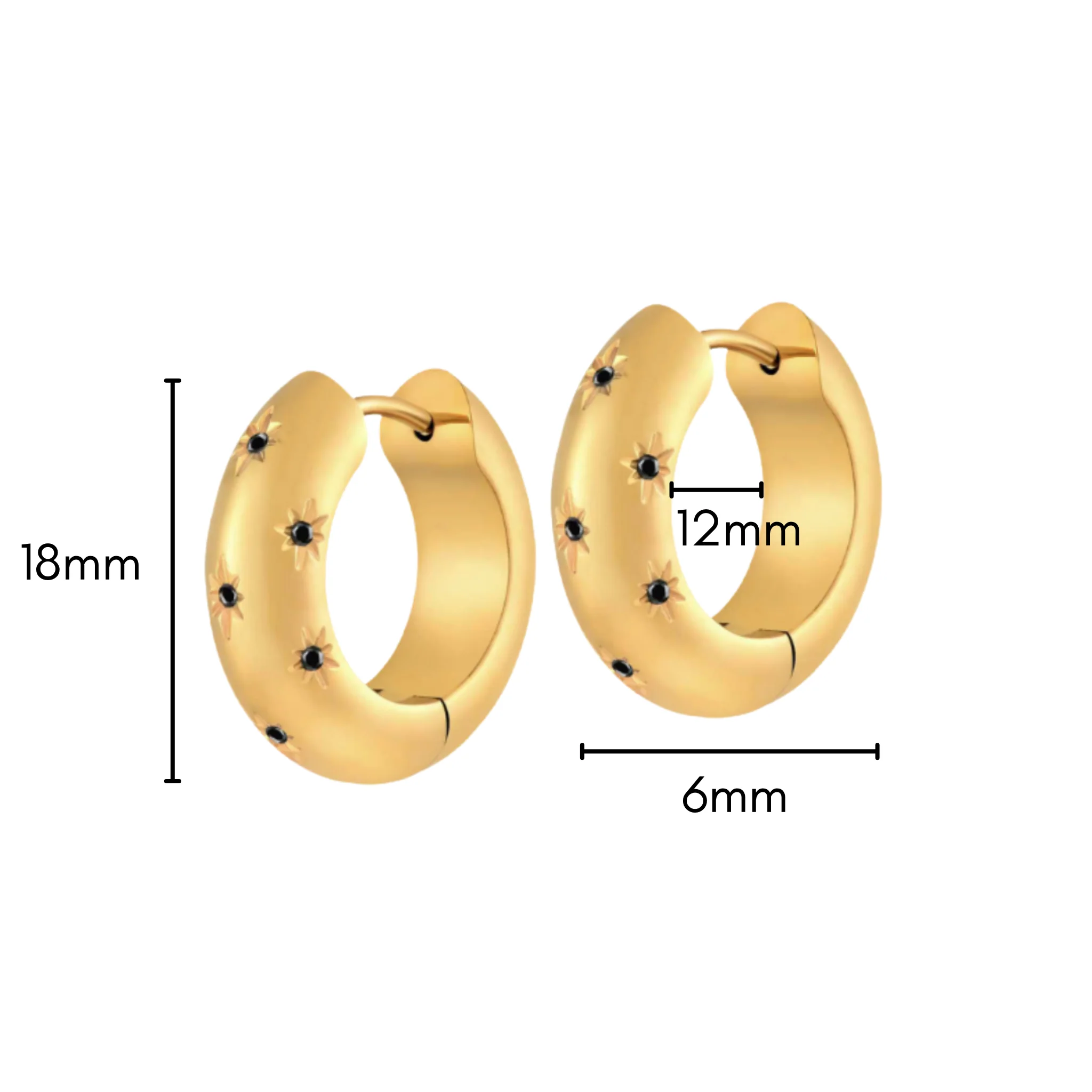 Onyx Starfall Hoops in Titanium - Image 4