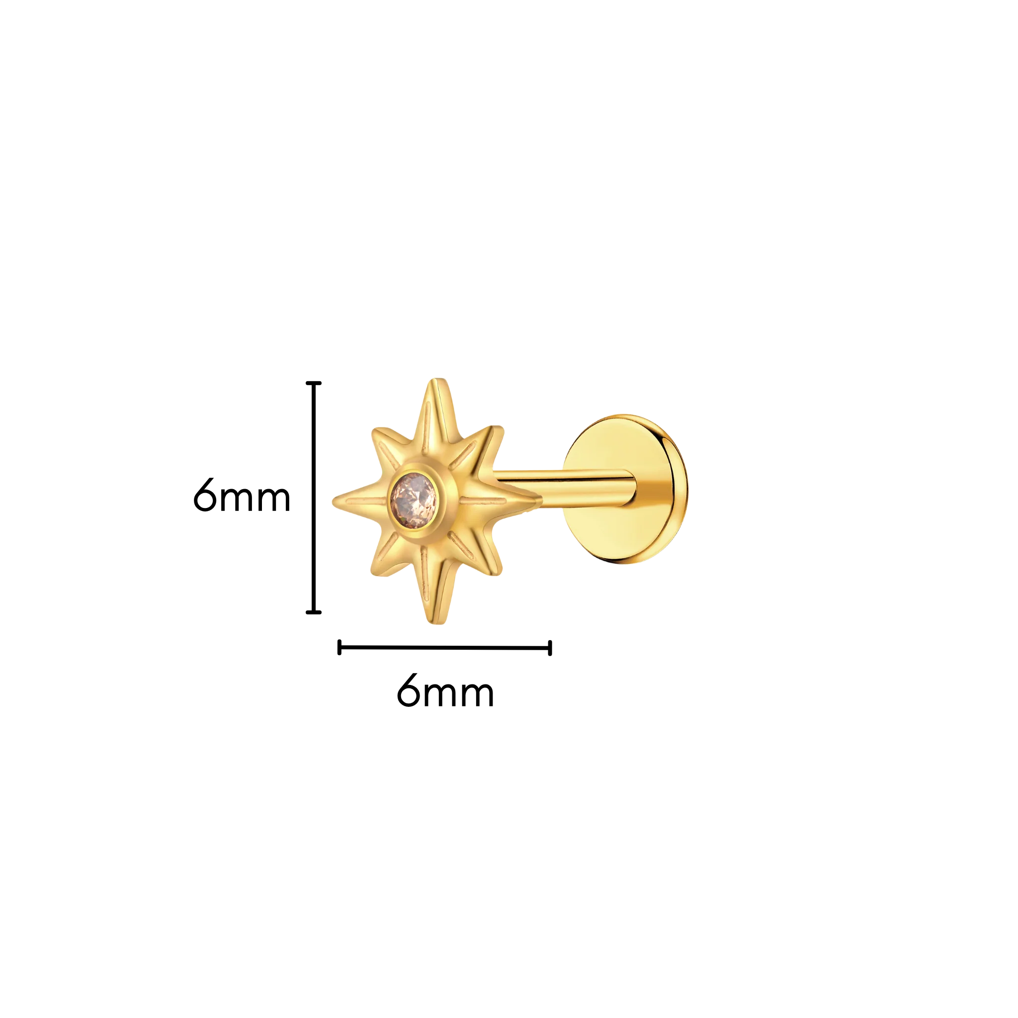 Topaz Nova Flat Back Stud - Image 8