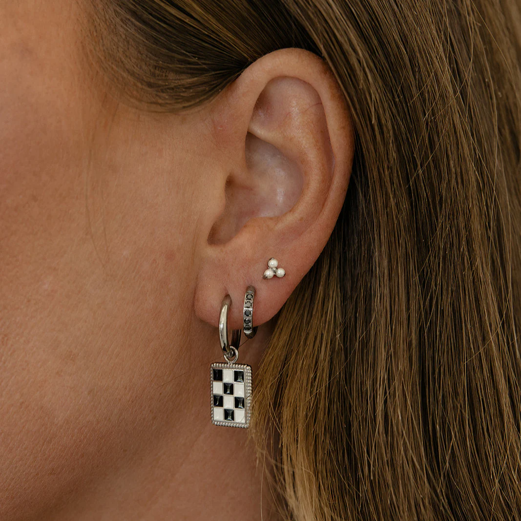 Checkered Charm Hoops - Image 4