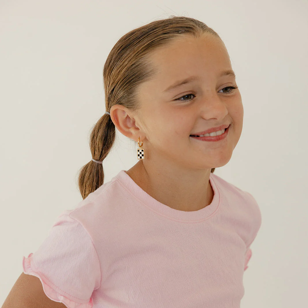 Checkered Charm Hoops - Image 6
