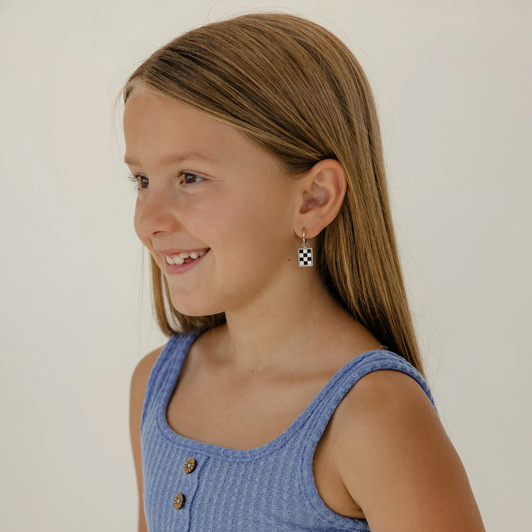 Checkered Charm Hoops - Image 8