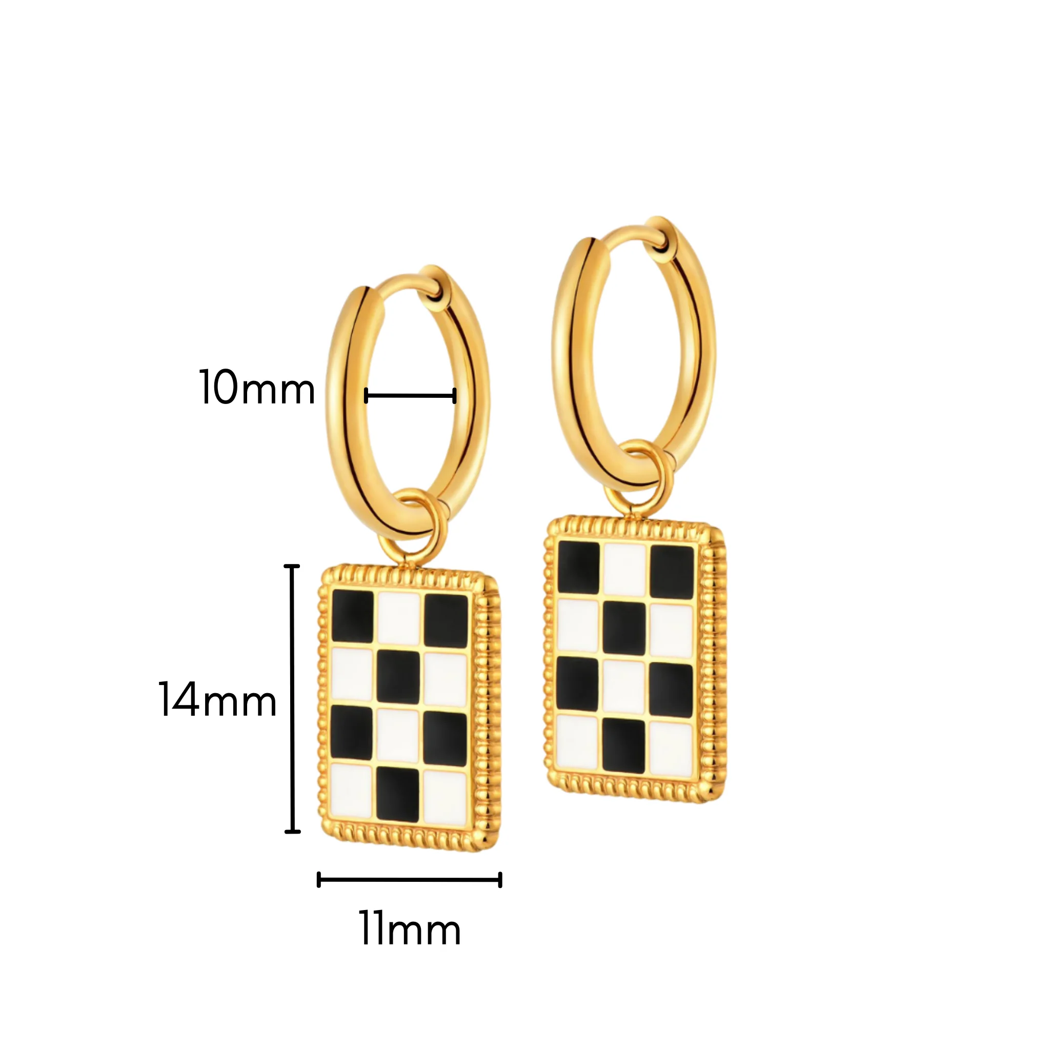 Checkered Charm Hoops - Image 9