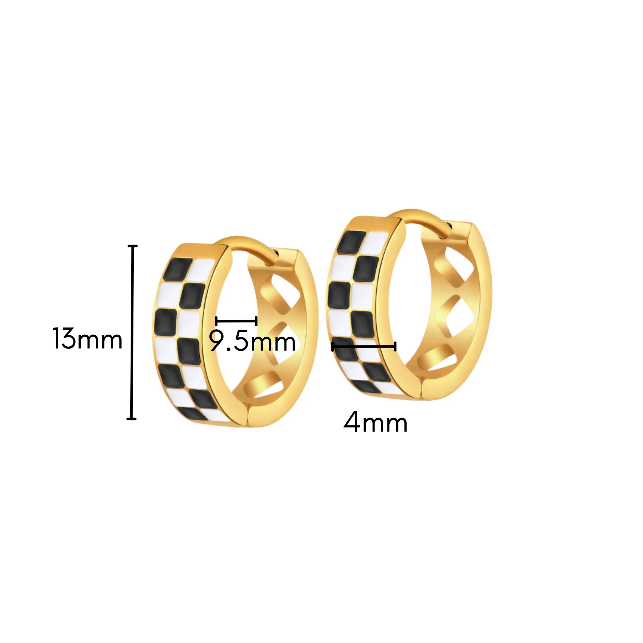 Checkered Titanium Hoops - Image 5