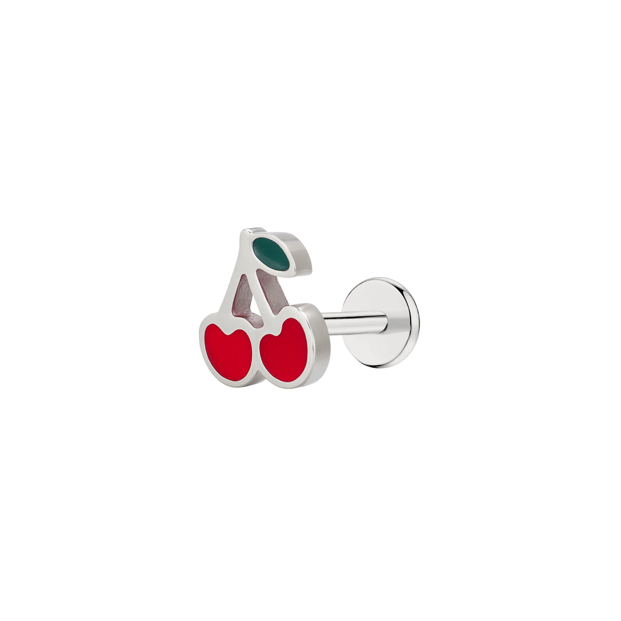 Cherry Enamel Flat Back Stud - Image 2