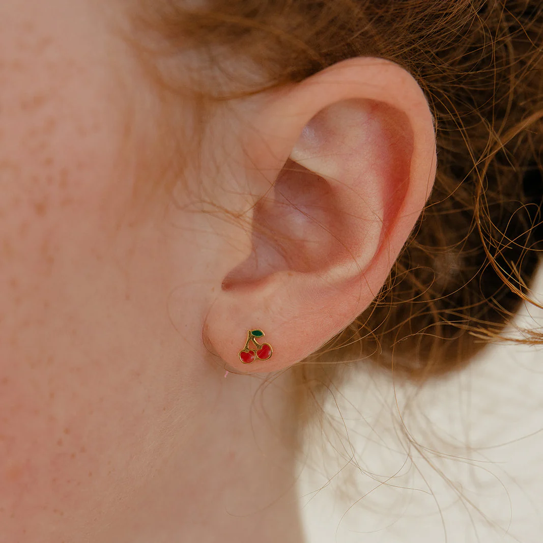 Cherry Enamel Flat Back Stud - Image 4