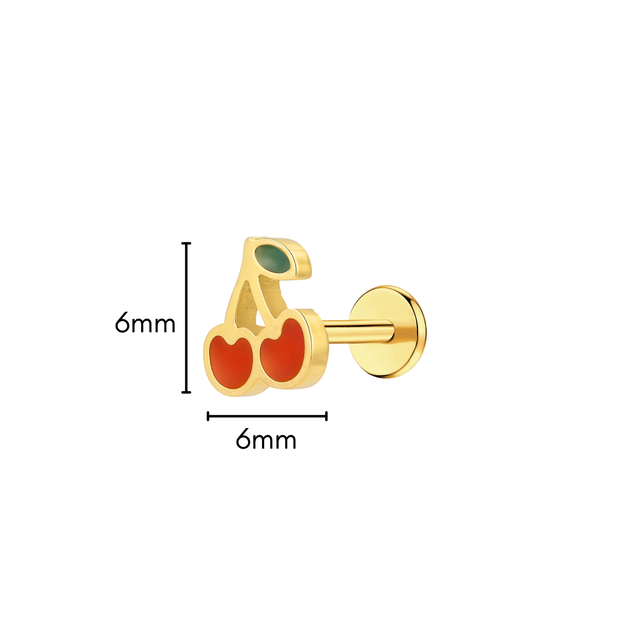 Cherry Enamel Flat Back Stud - Image 6