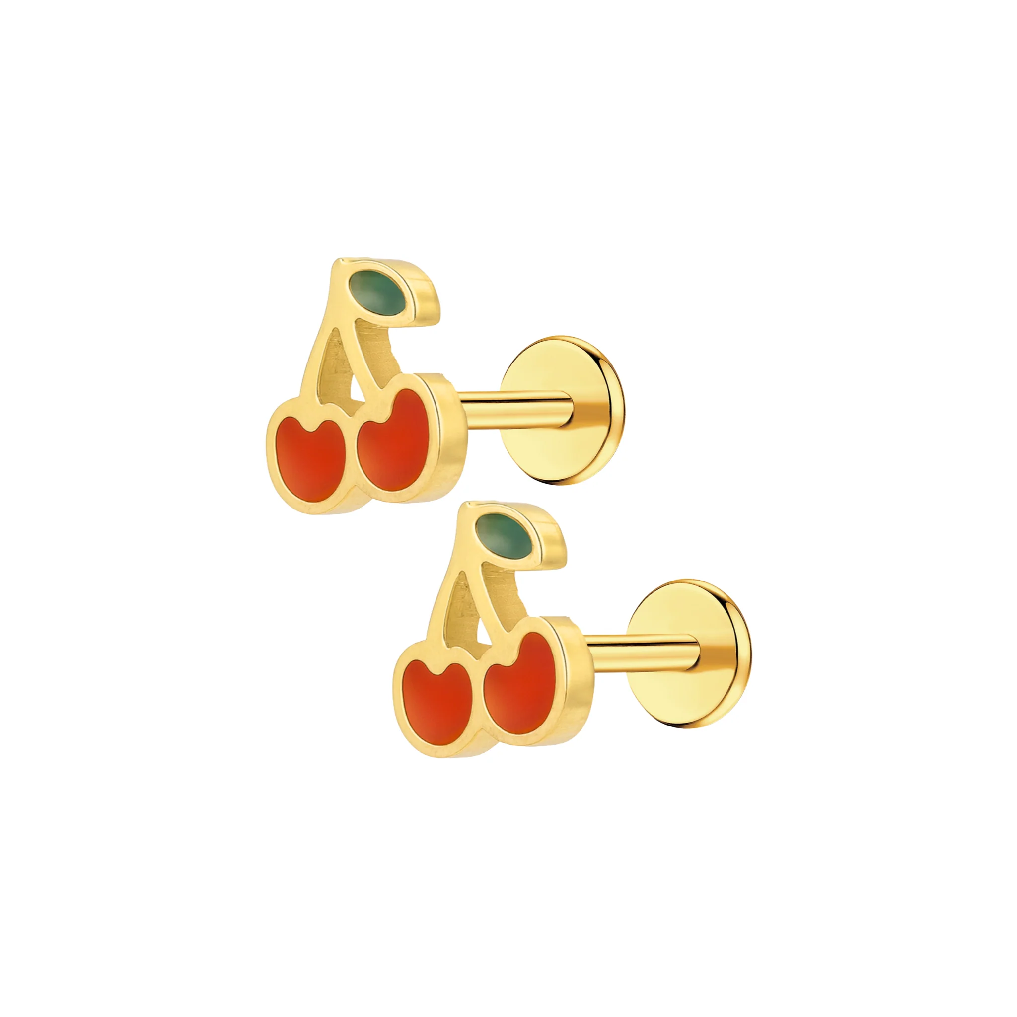 Cherry Enamel Flat Back Stud - Image 8