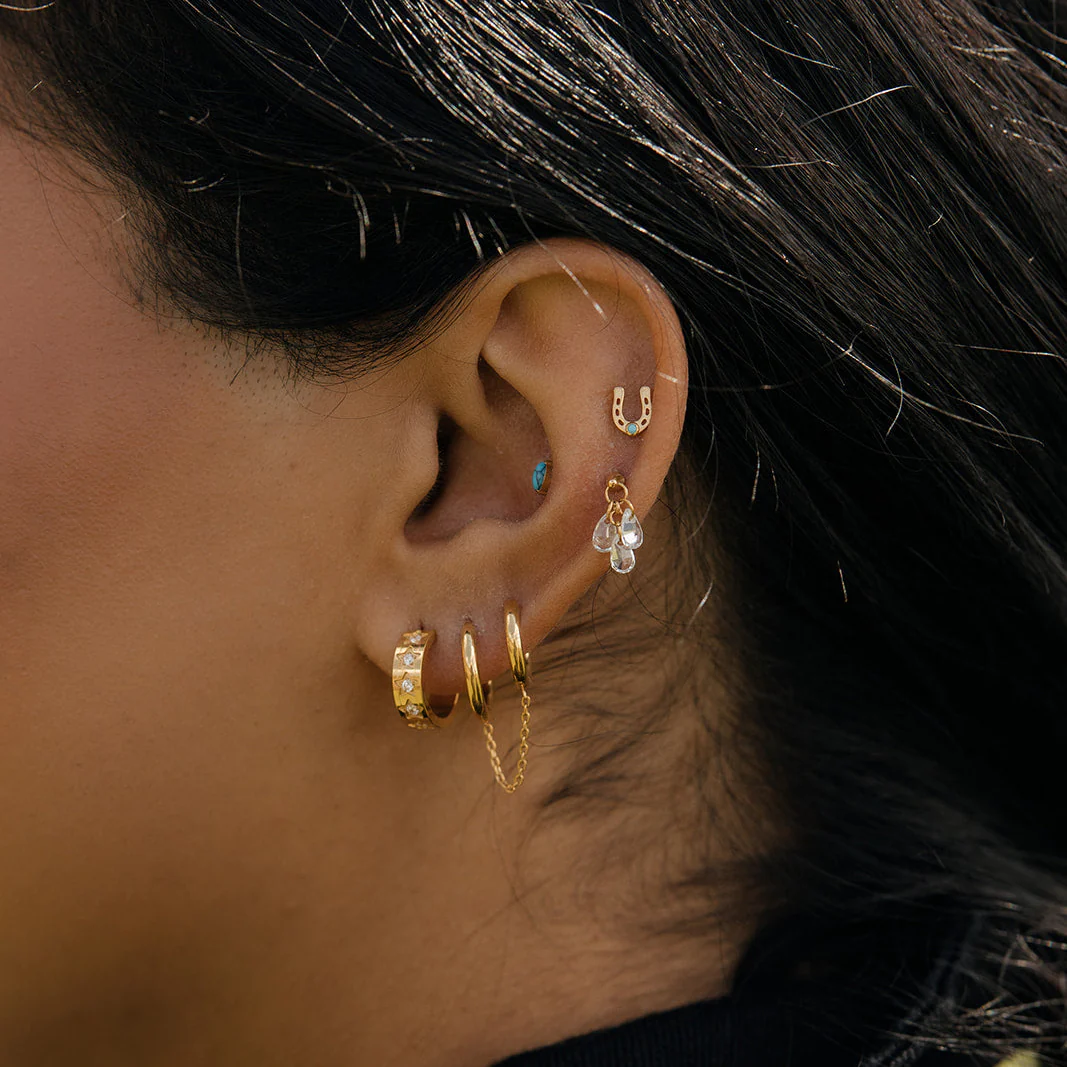 Chunky Shine Hoops in Titanium - Image 5
