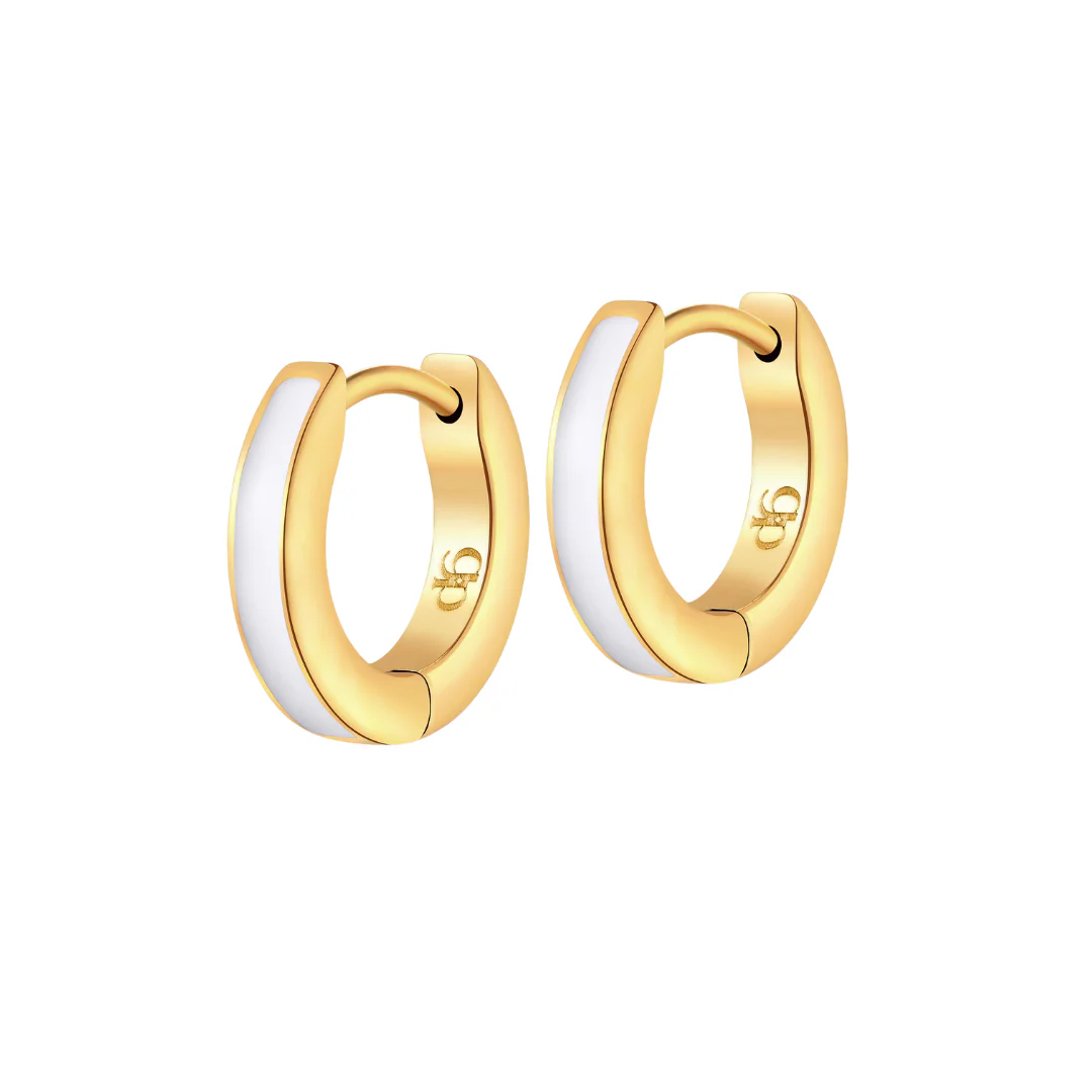 Colorful Enamel Hoops in Titanium (Multiple Colors) - Image 12
