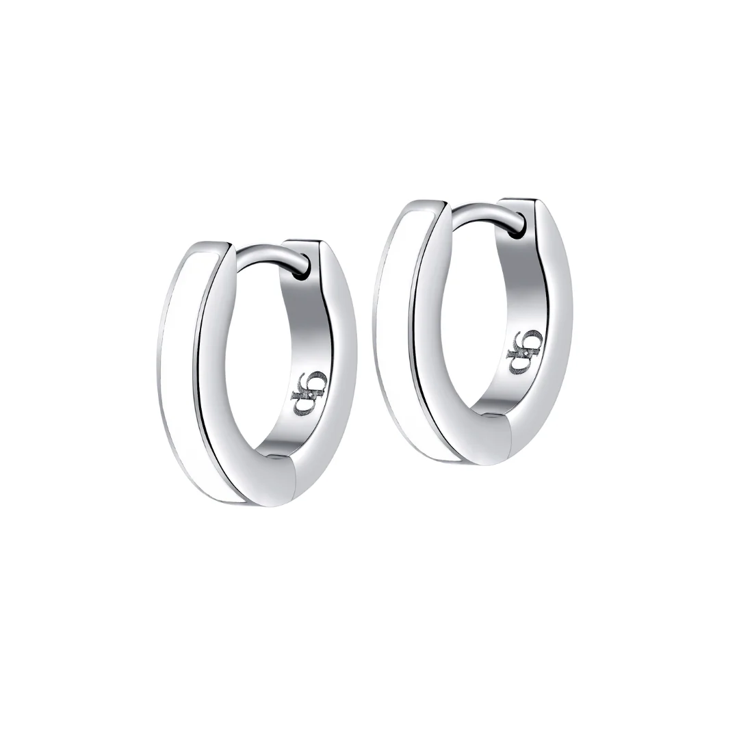 Colorful Enamel Hoops in Titanium (Multiple Colors) - Image 13
