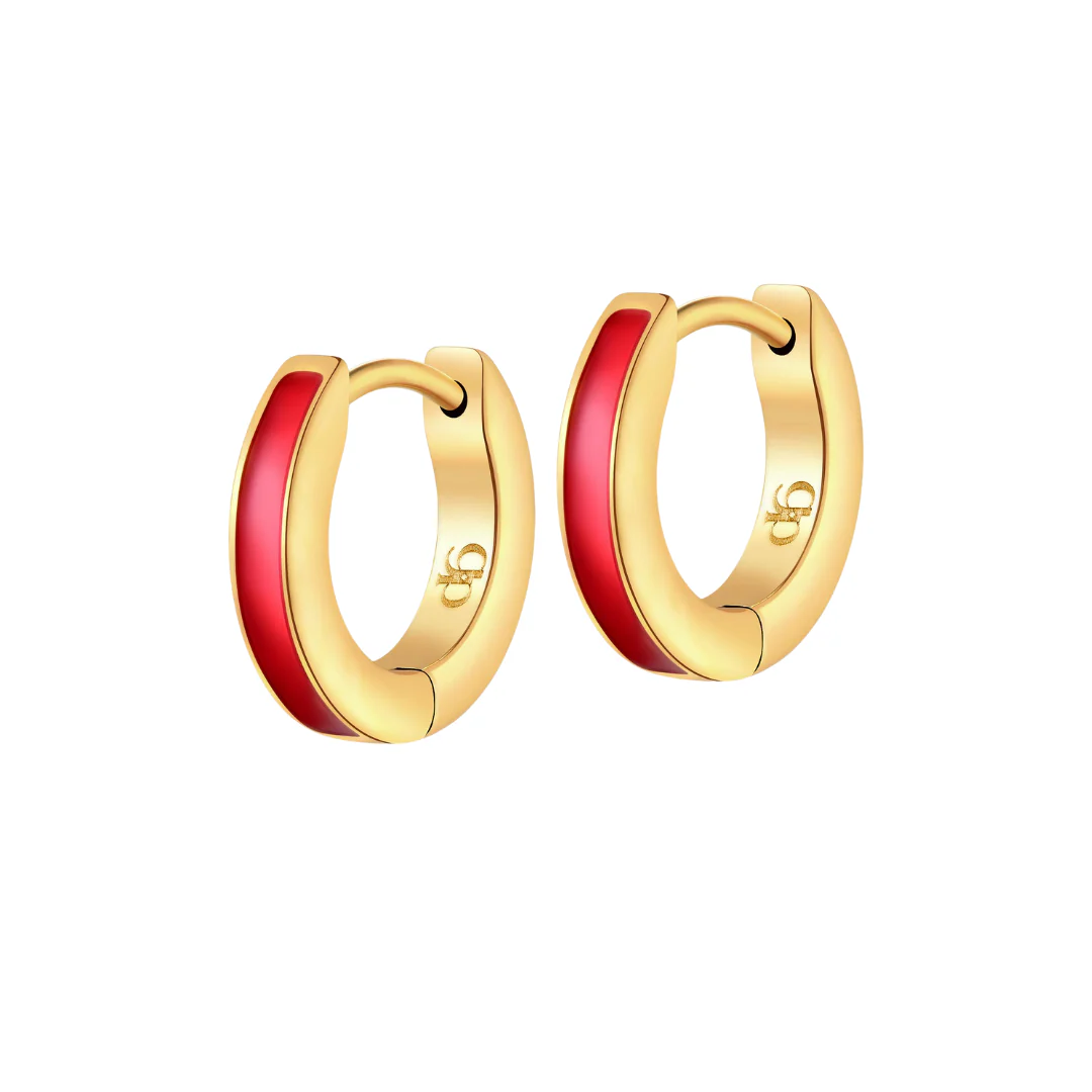 Colorful Enamel Hoops in Titanium (Multiple Colors) - Image 15