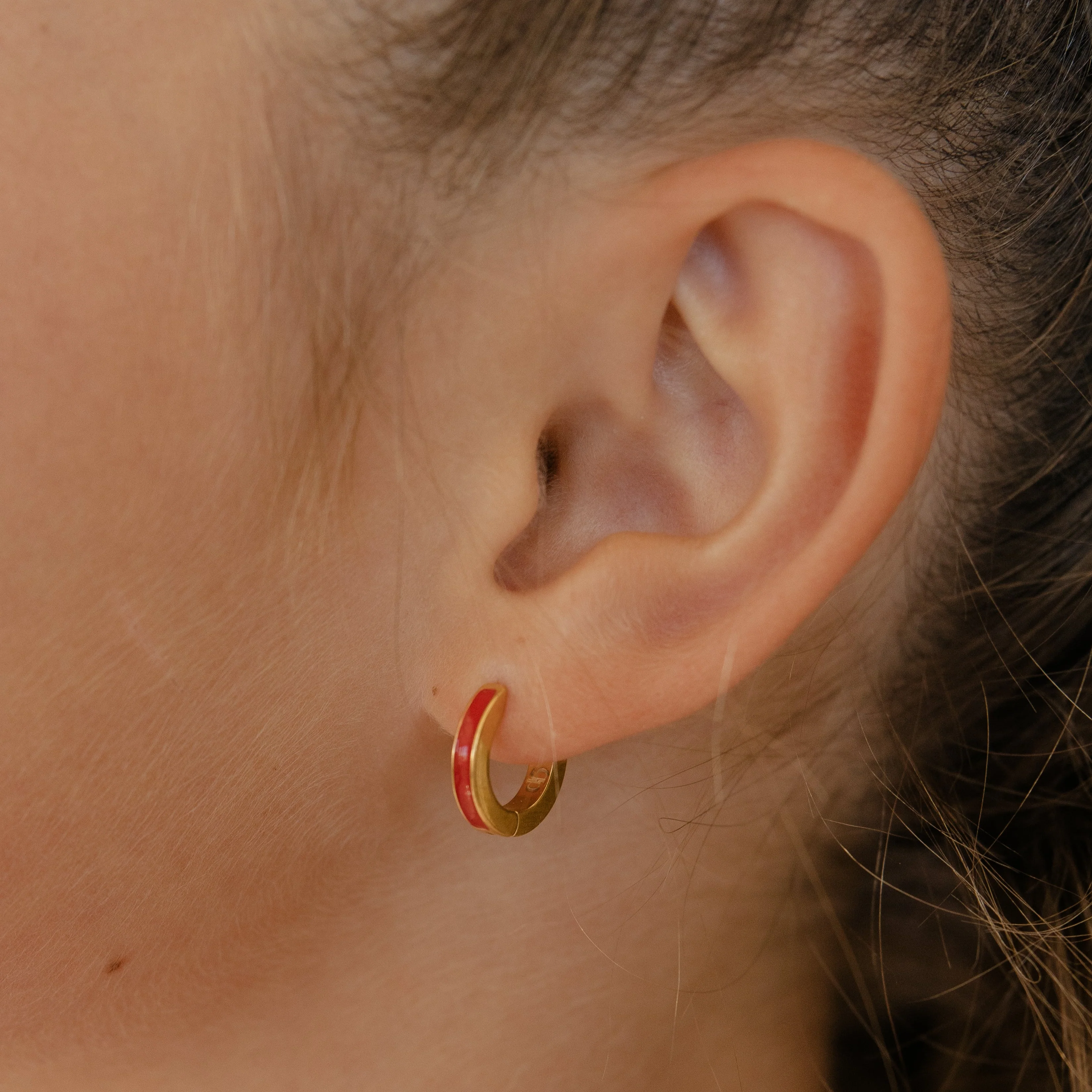 Colorful Enamel Hoops in Titanium (Multiple Colors) - Image 17