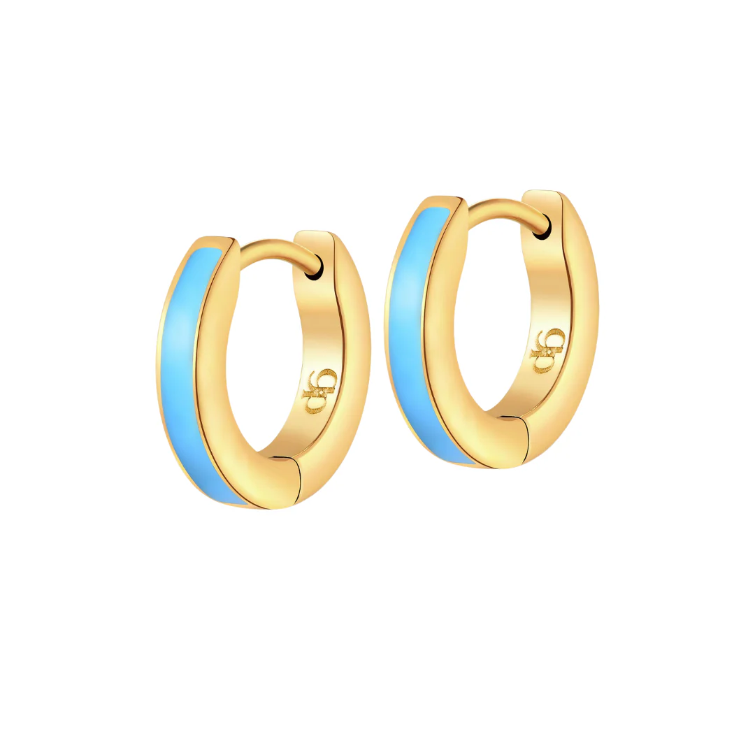 Colorful Enamel Hoops in Titanium (Multiple Colors) - Image 19