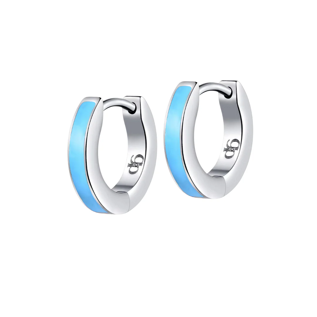 Colorful Enamel Hoops in Titanium (Multiple Colors) - Image 20