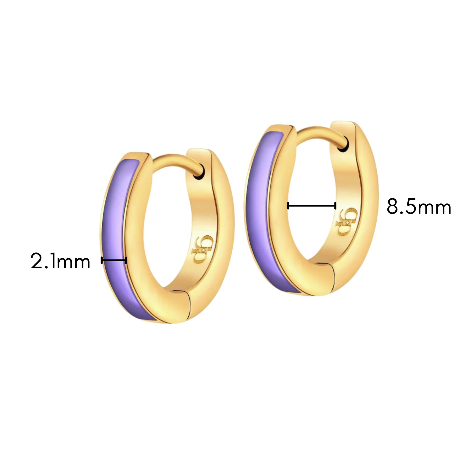 Colorful Enamel Hoops in Titanium (Multiple Colors) - Image 24