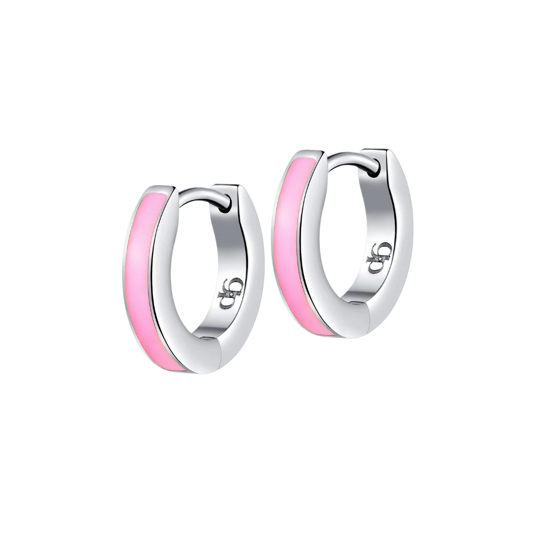 Colorful Enamel Hoops in Titanium (Multiple Colors) - Image 6