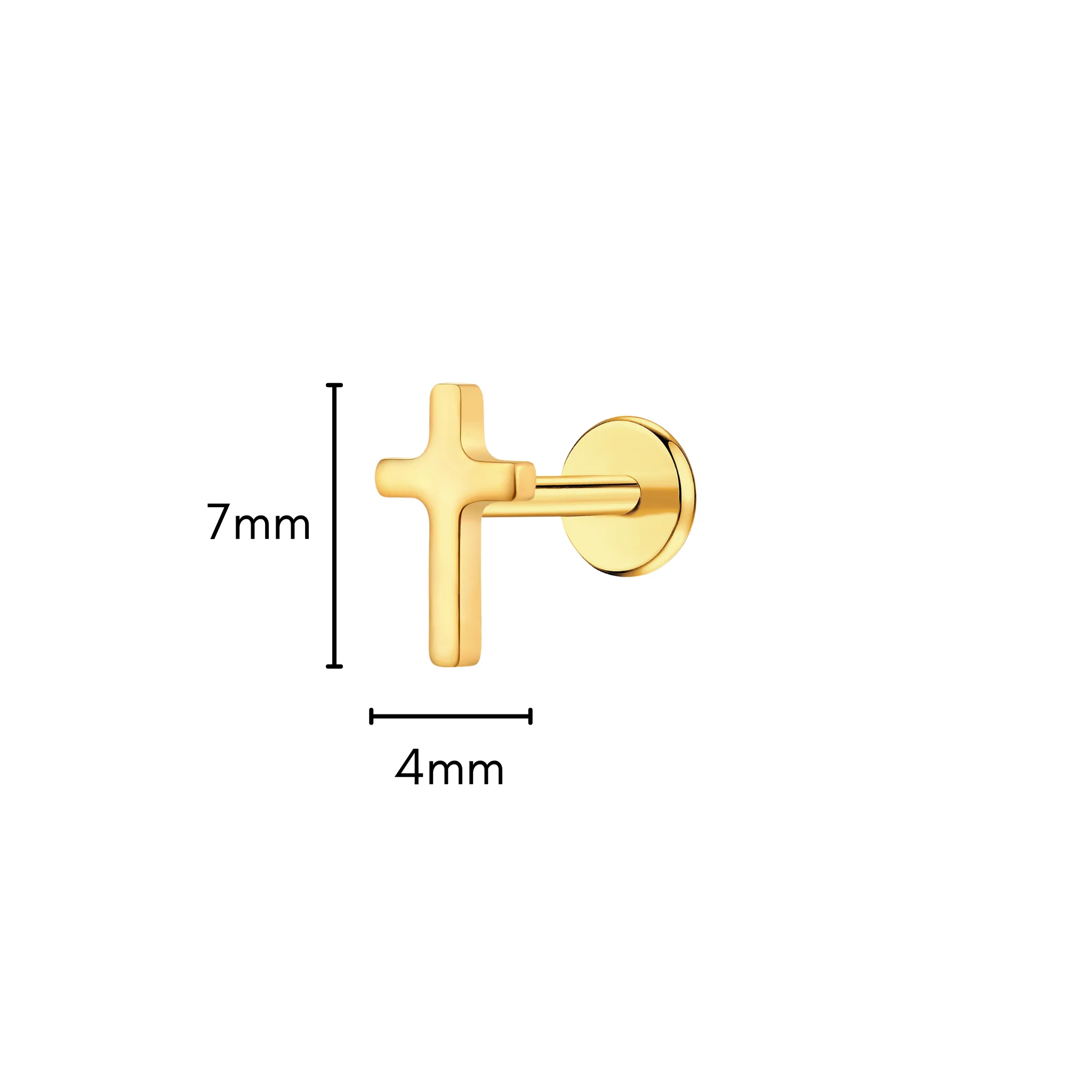 Cross Flat Back Stud - Image 5