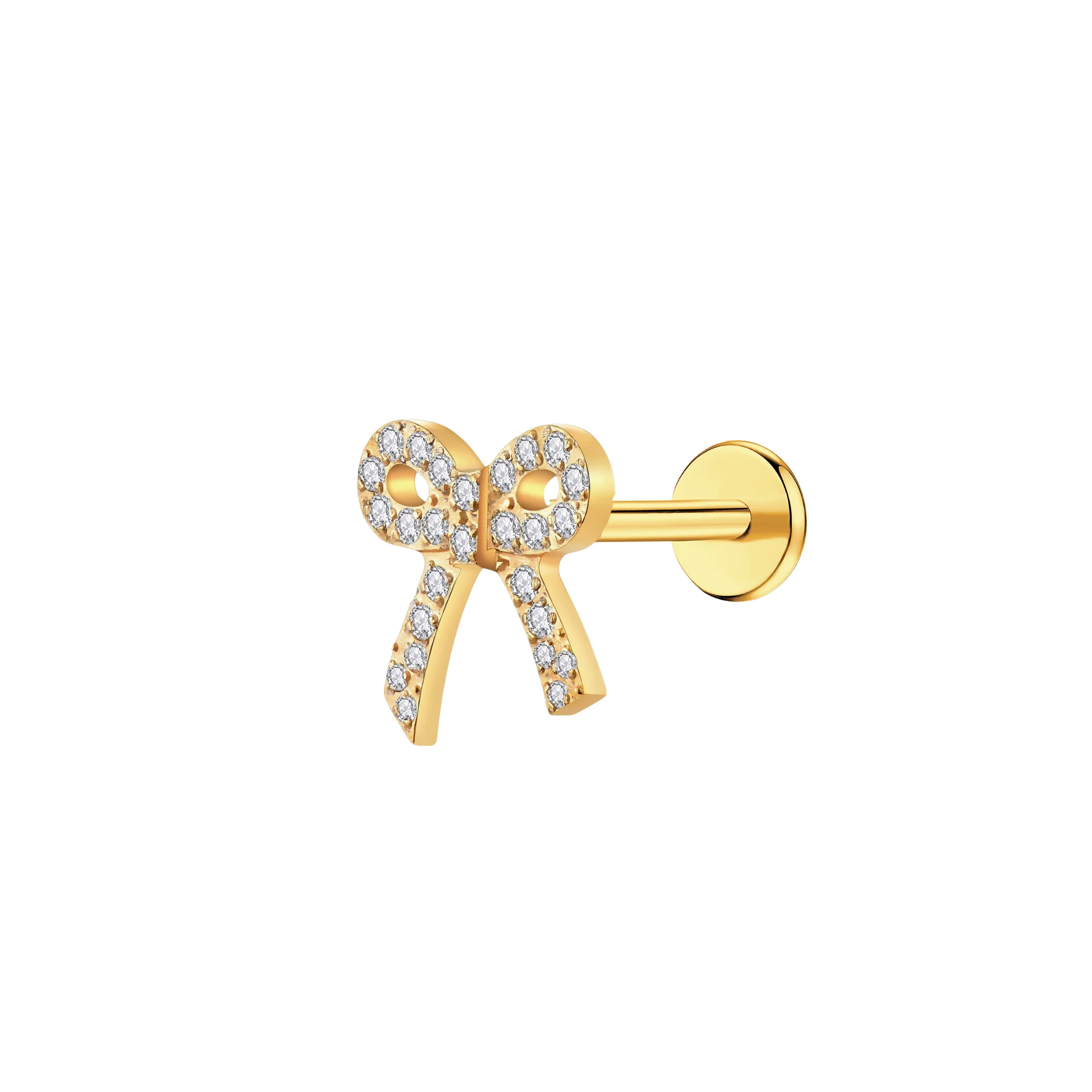 Crystal Bow Flat Back Stud