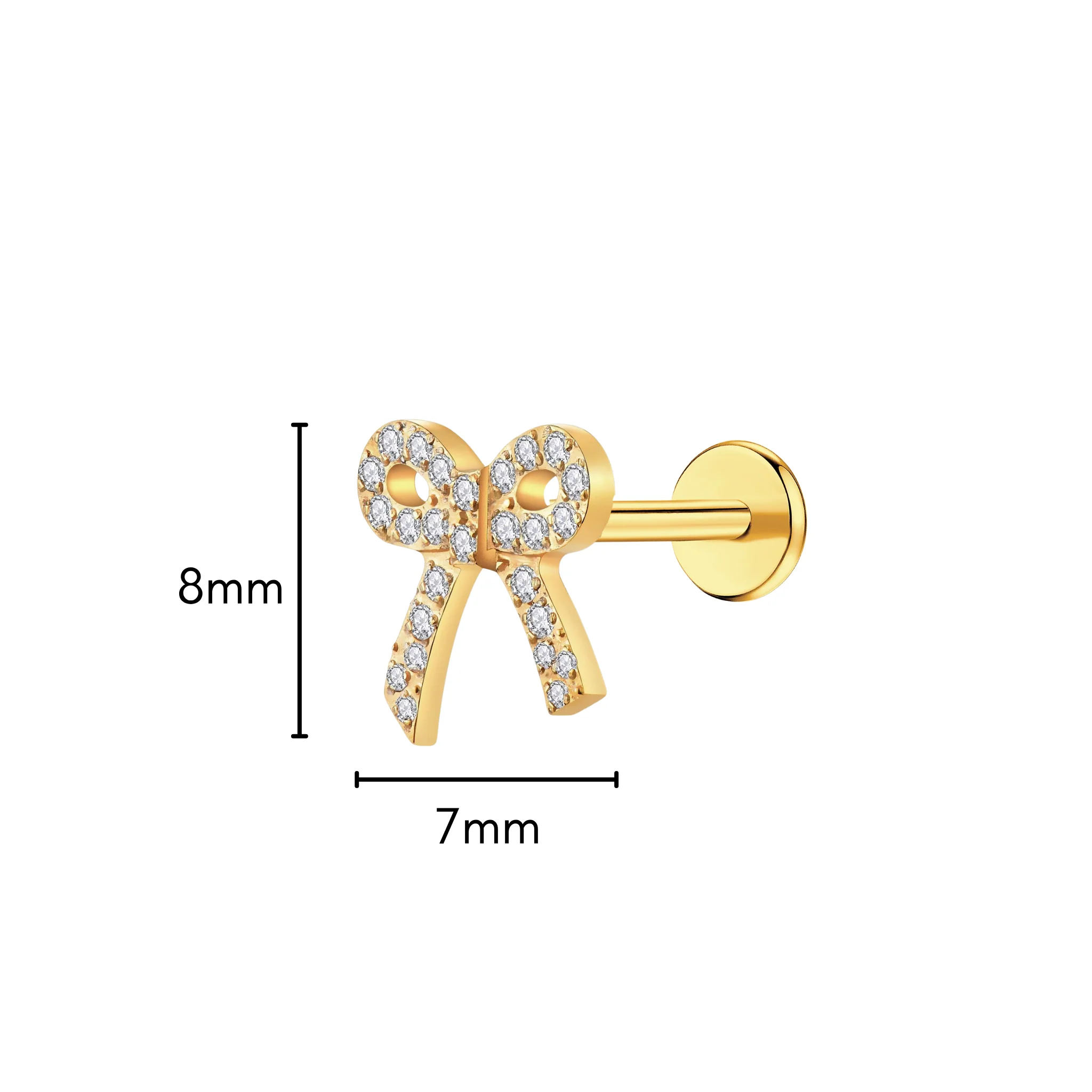 Crystal Bow Flat Back Stud - Image 7
