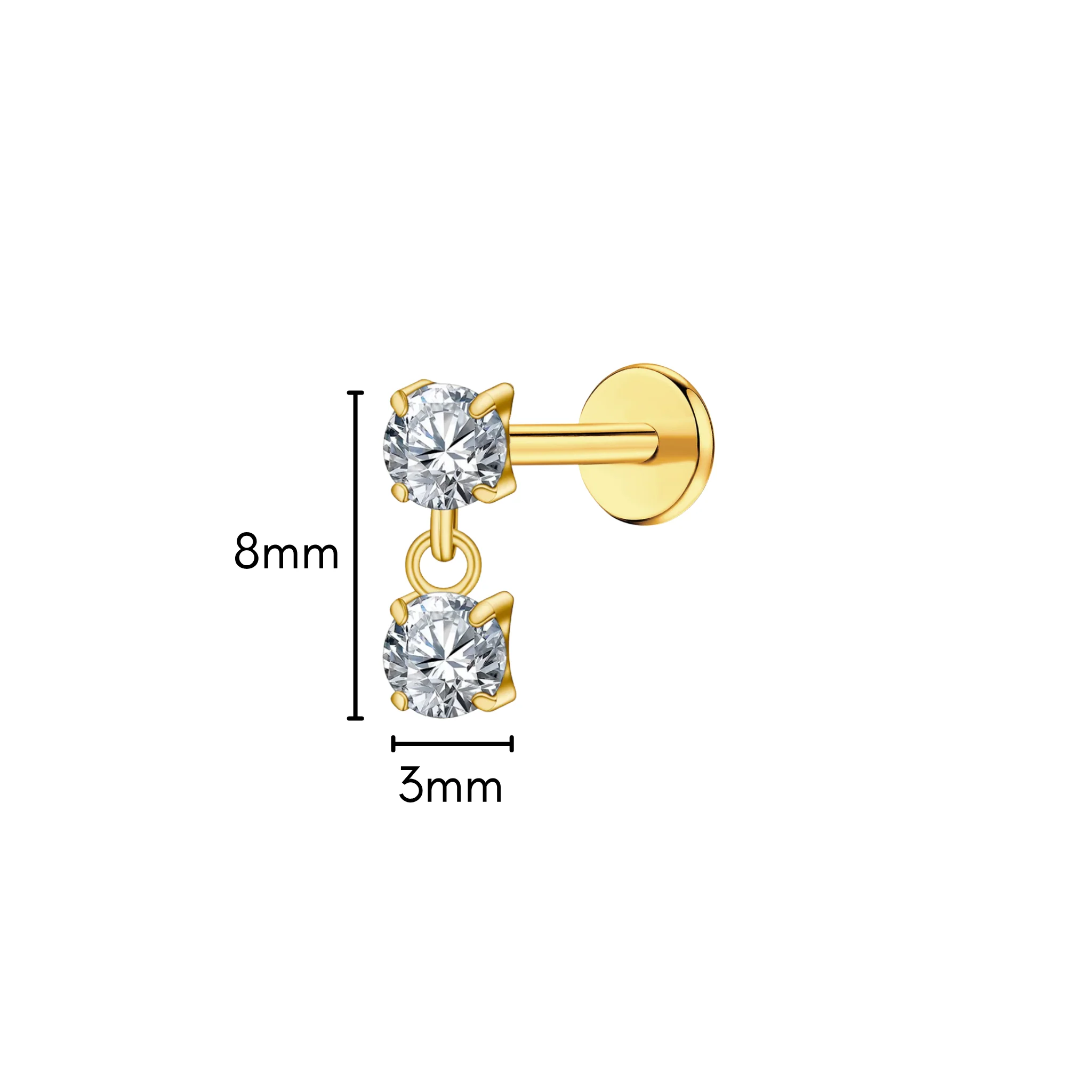 Crystal Cascade Flat Back Stud - Image 5