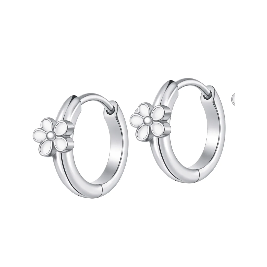 Daisy Enamel Clicker Hoops - Image 2