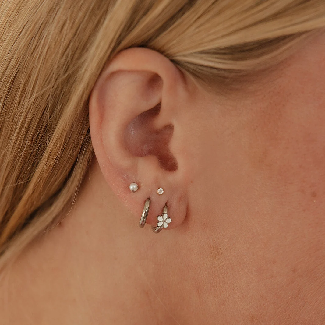 Daisy Enamel Clicker Hoops - Image 5