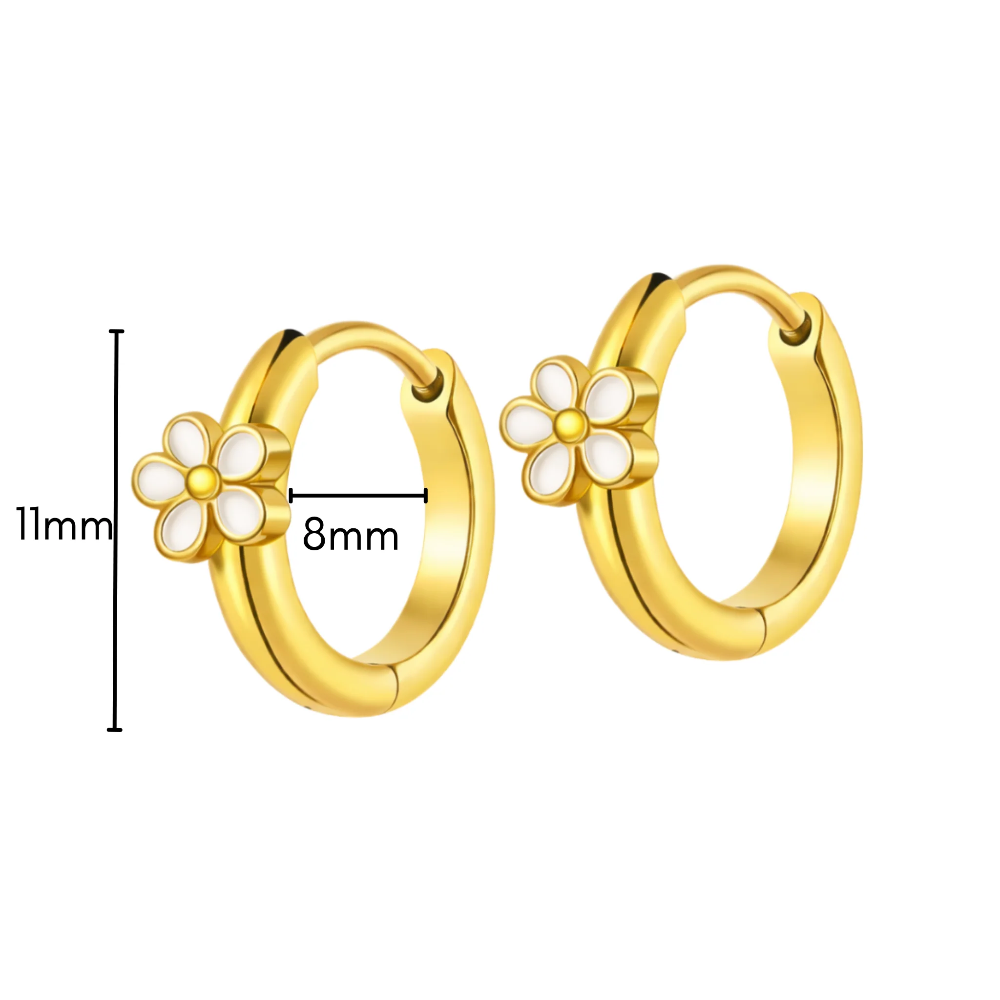 Daisy Enamel Clicker Hoops - Image 6