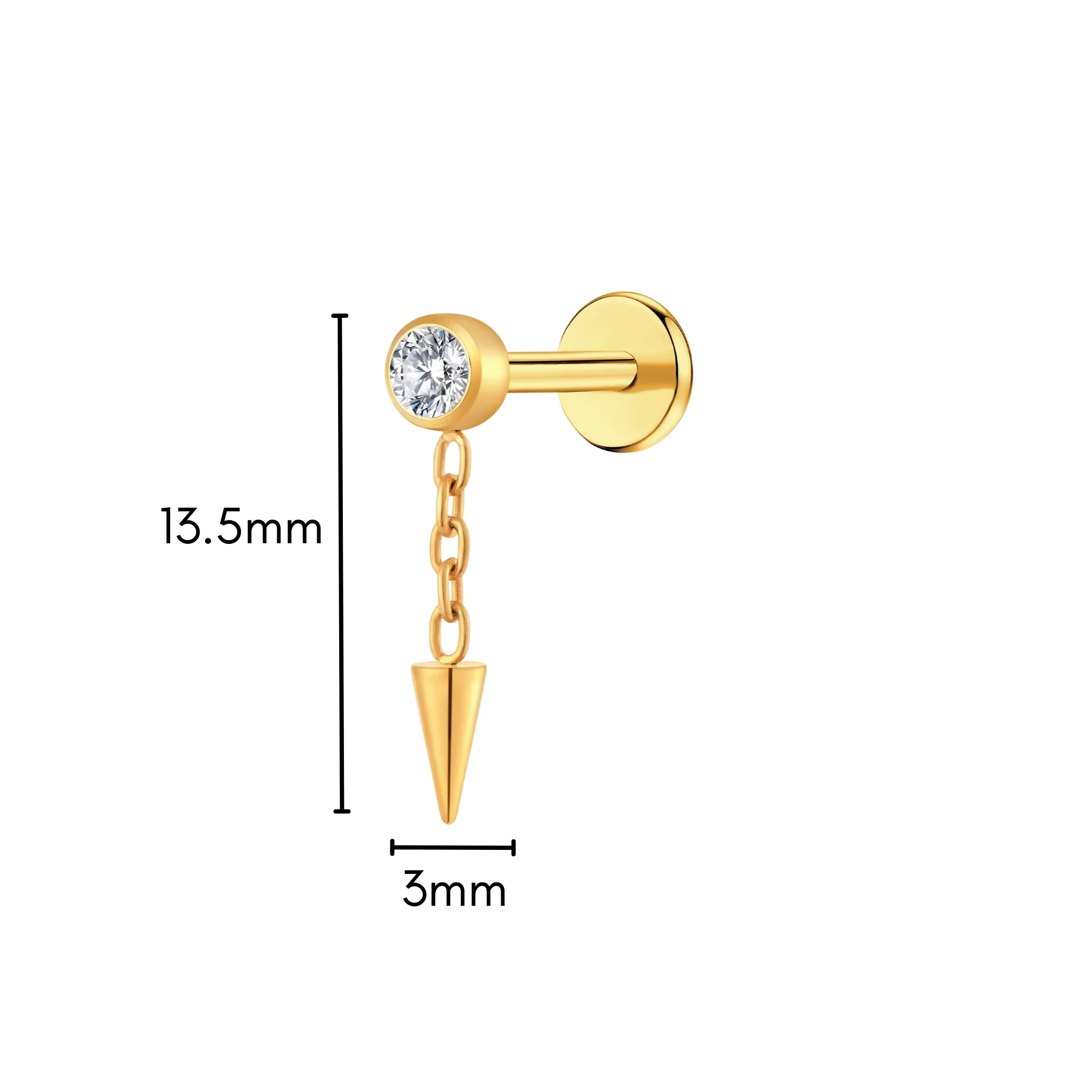 Dangle Drop Flat Back Stud - Image 5