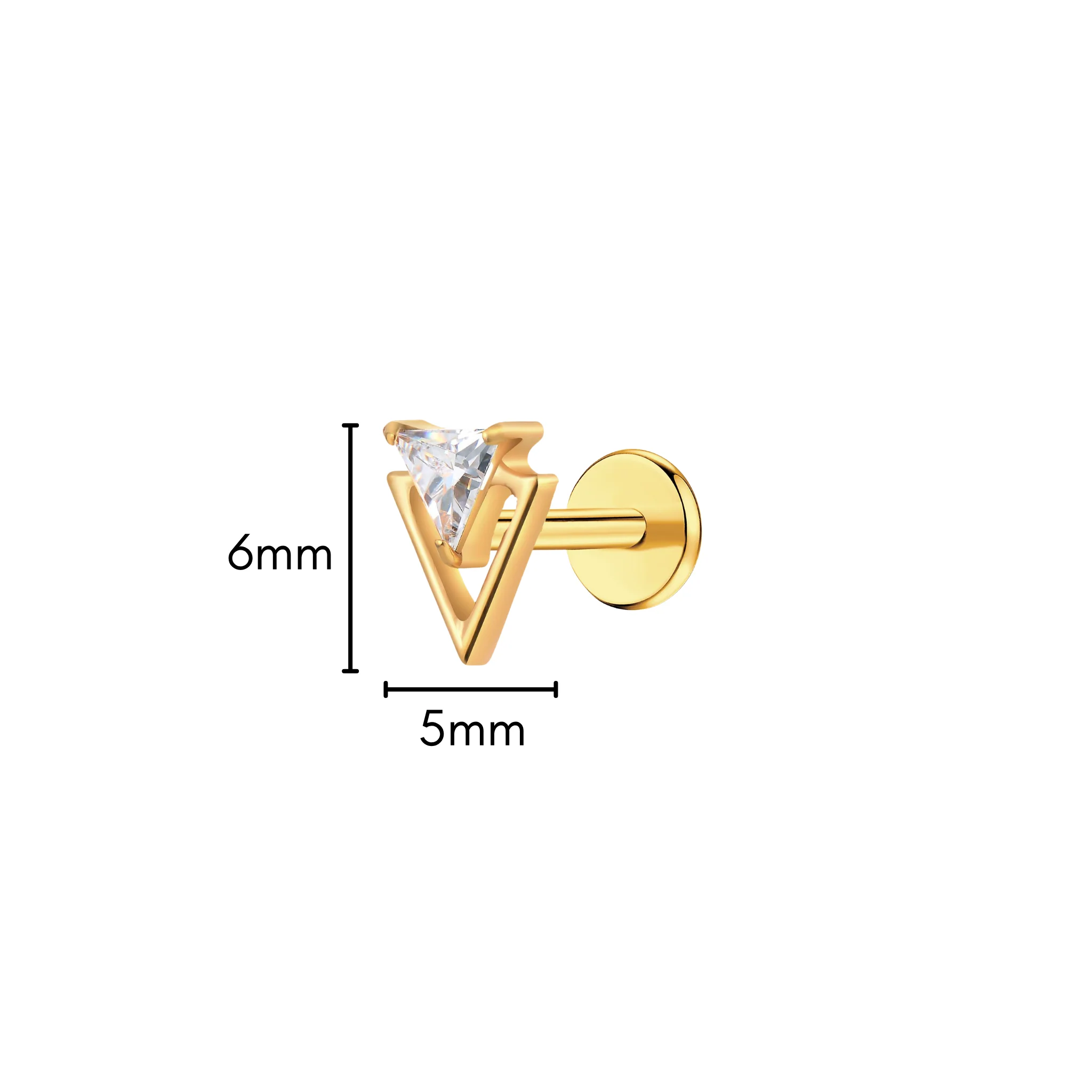 Double Triangle Flat Back Stud - Image 6