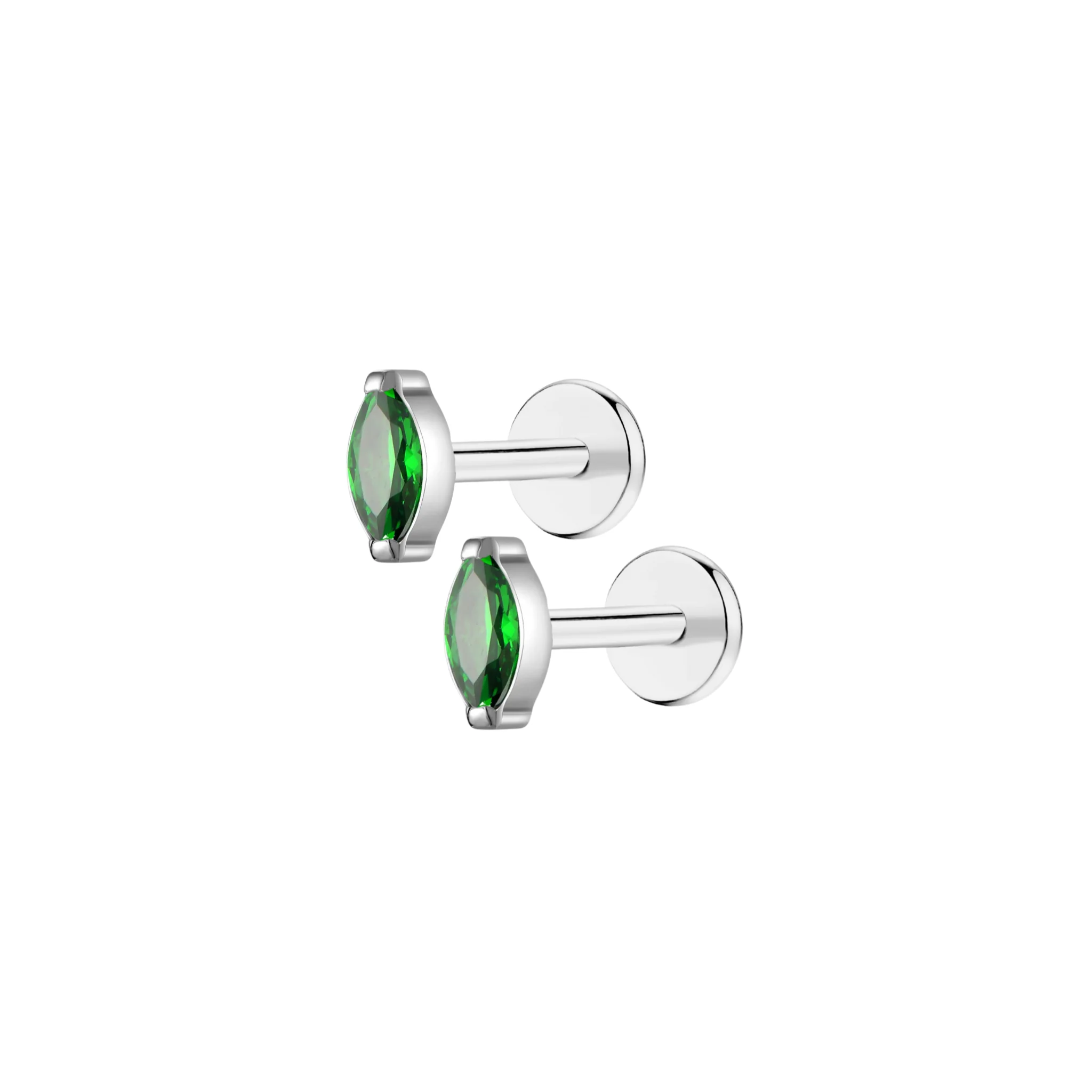 Emerald Marquise Flat Back Stud - Image 10