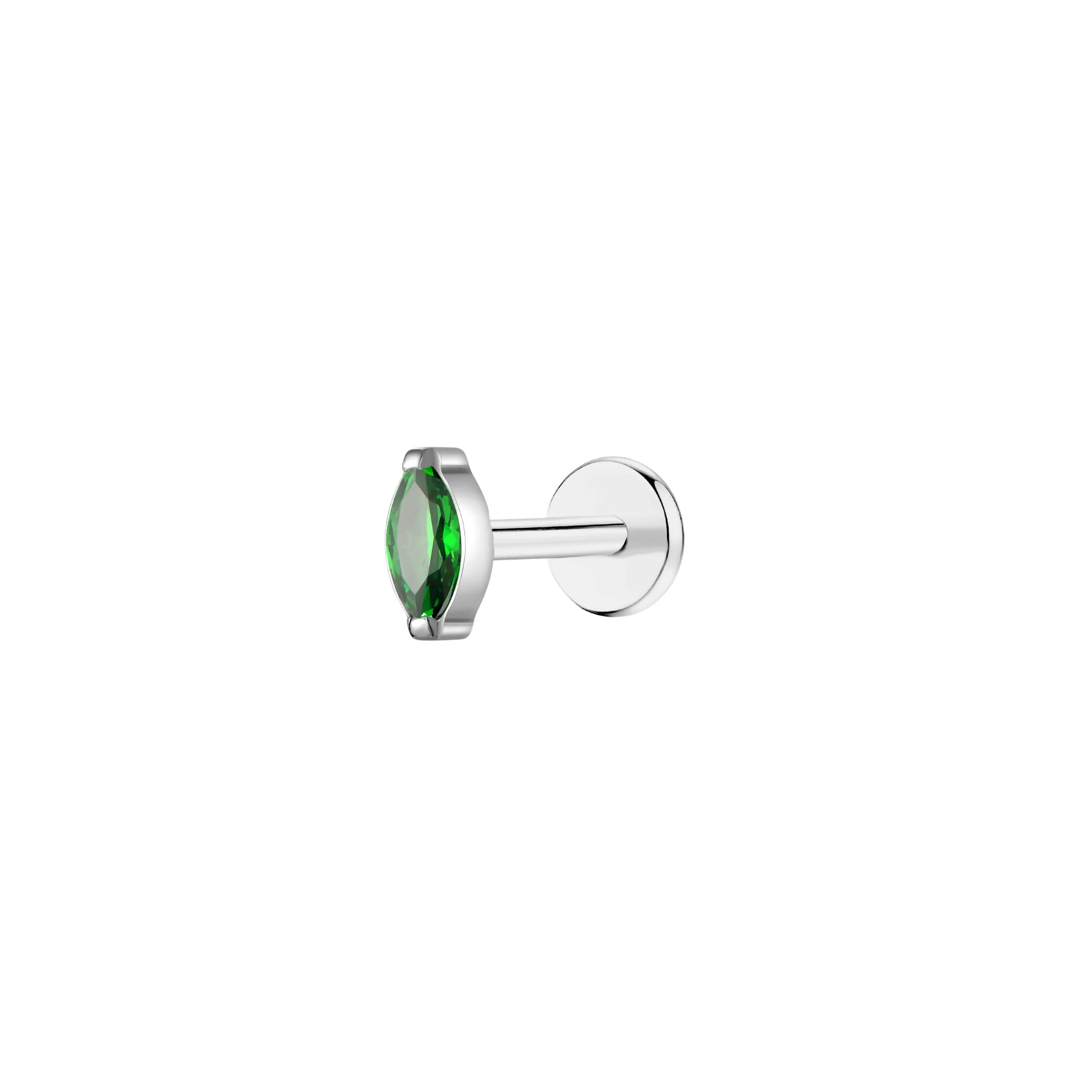 Emerald Marquise Flat Back Stud - Image 2
