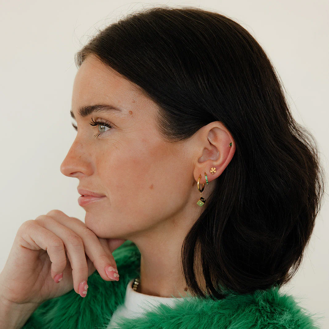 Emerald Marquise Flat Back Stud - Image 4