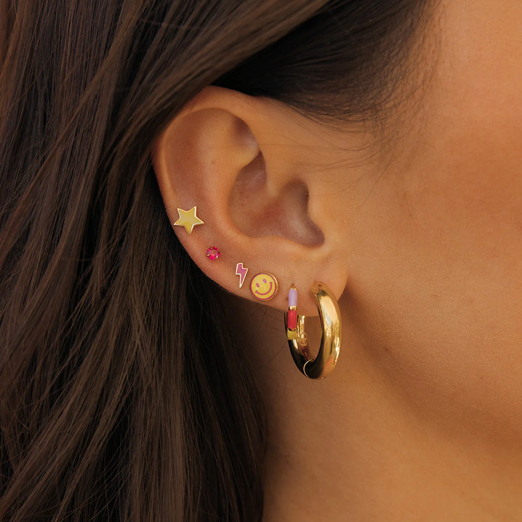 Extra Chunky Clicker Hoops in Titanium - Image 3