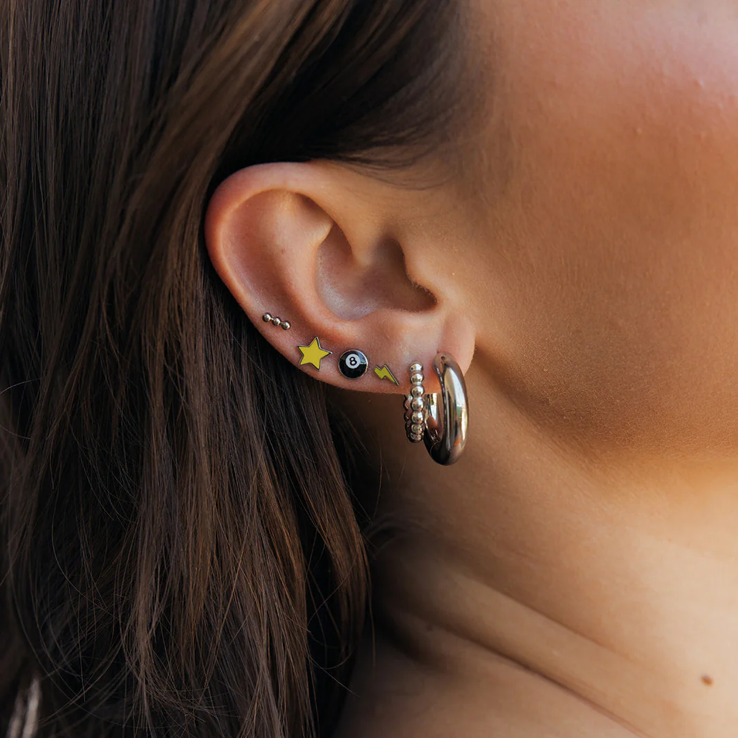 Extra Chunky Clicker Hoops in Titanium - Image 4