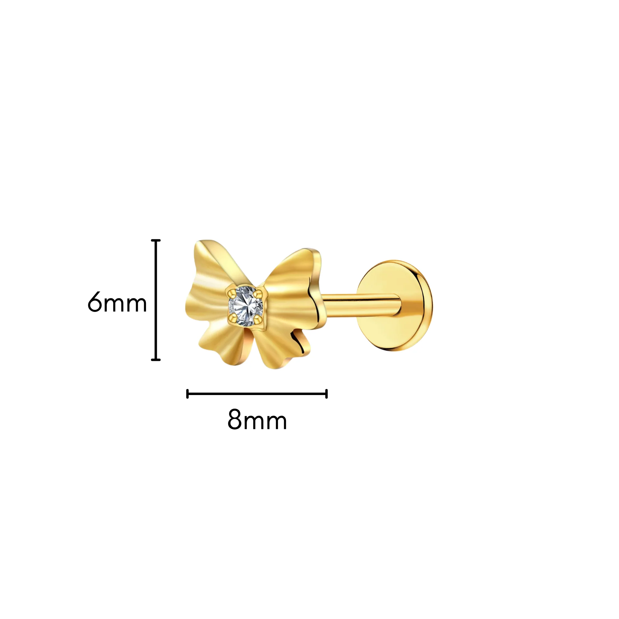 Fancy Bow Flat Back Stud - Image 5