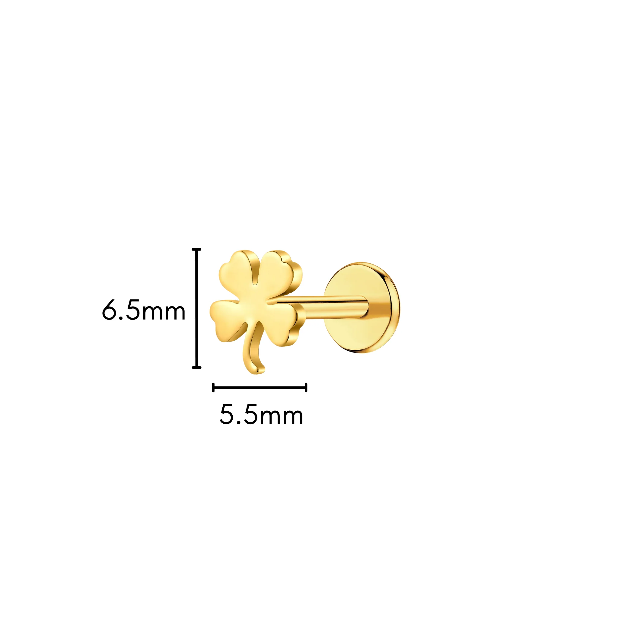 Four Leaf Clover Flat Back Stud - Image 6