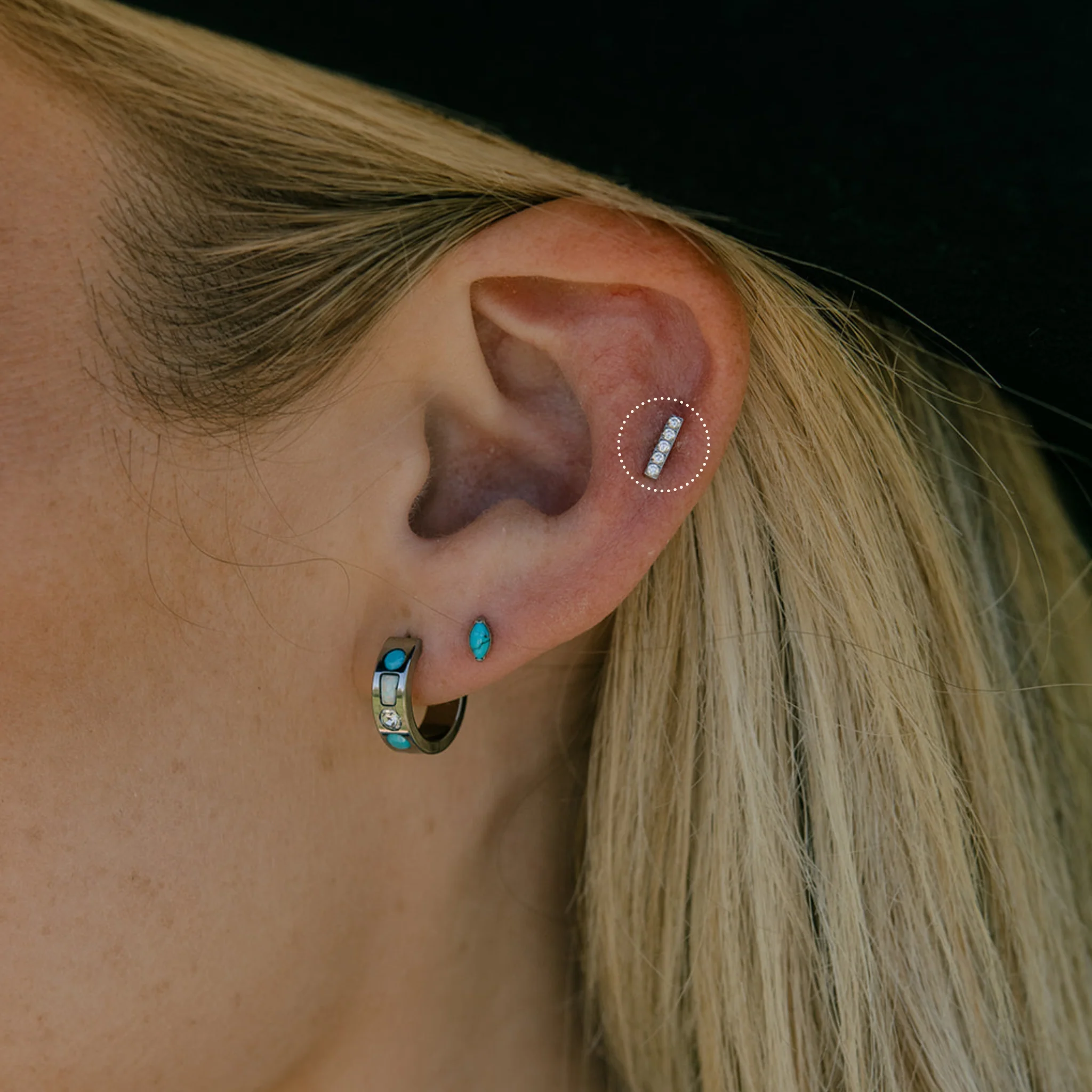 Gem Bar Flat Back Stud - Image 3