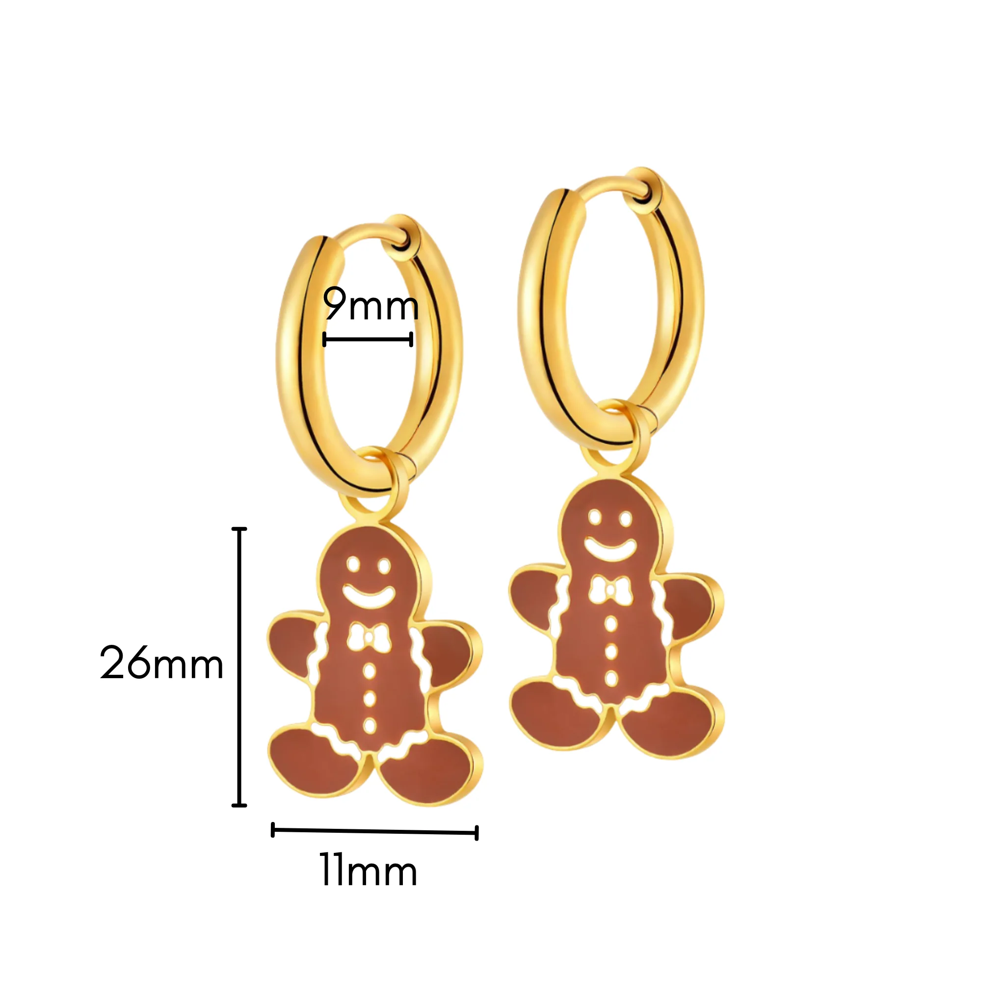 Gingerbread Man Charm Hoops - Image 4