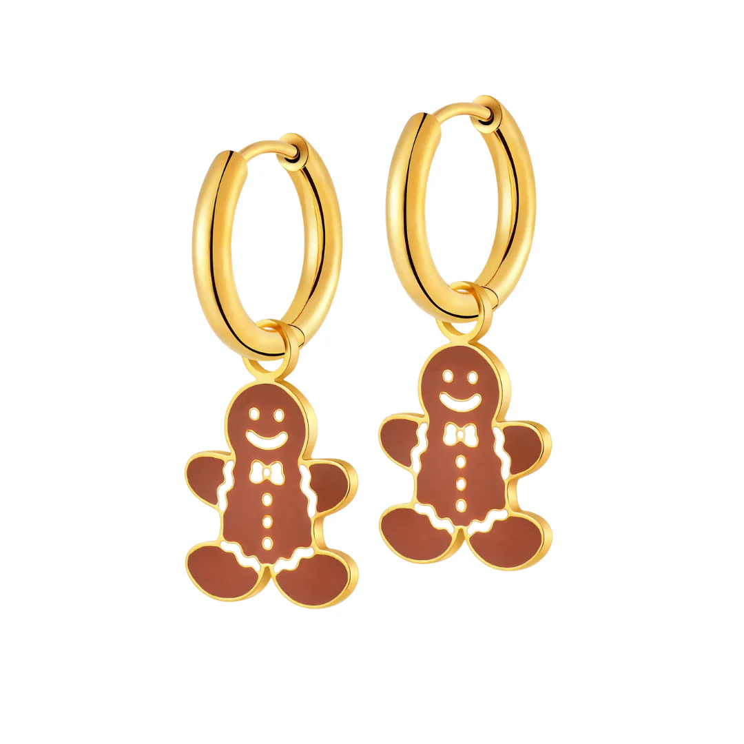 Gingerbread Man Charm Hoops - Image 5