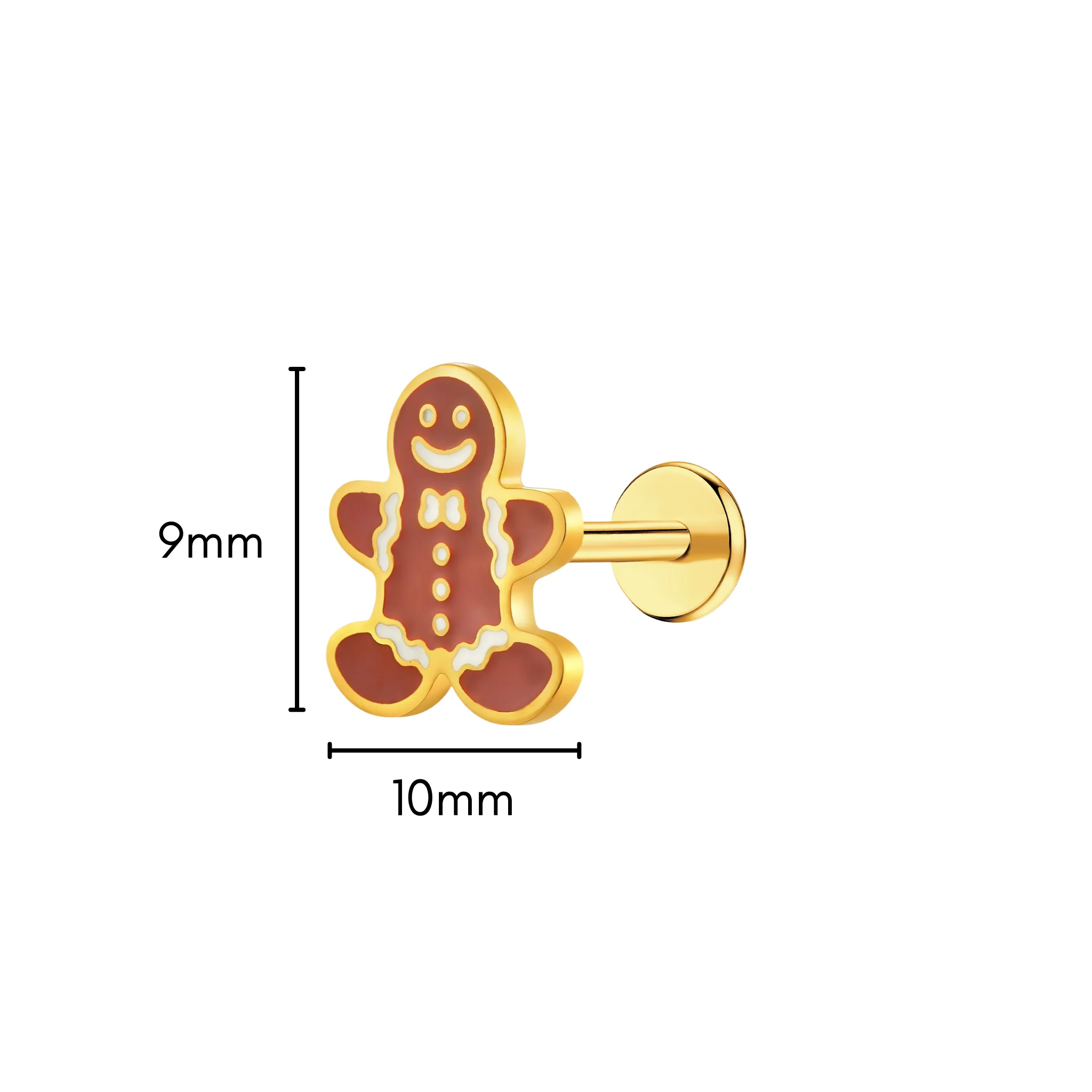 Gingerbread Man Flat Back Stud - Image 4