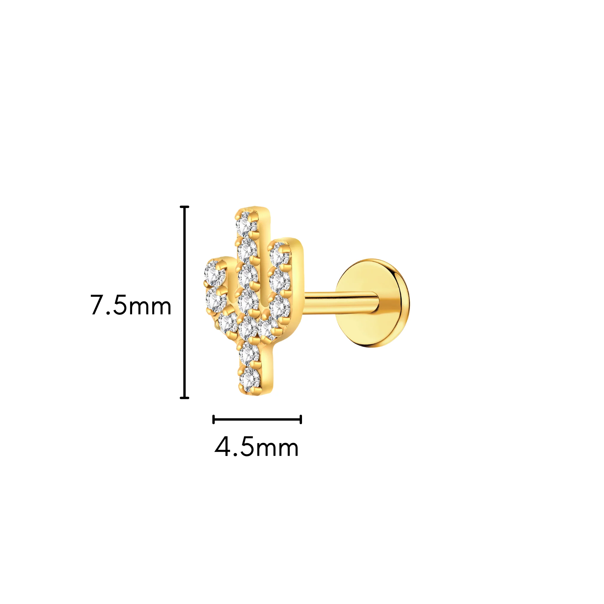 Glam Cactus Flat Back Stud - Image 6
