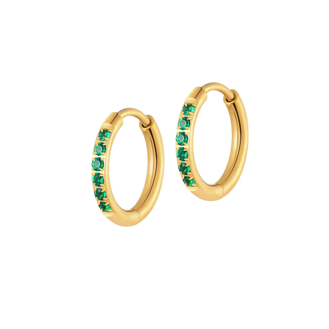 Emerald Dress Me Up Hoops in Titanium - Image 8