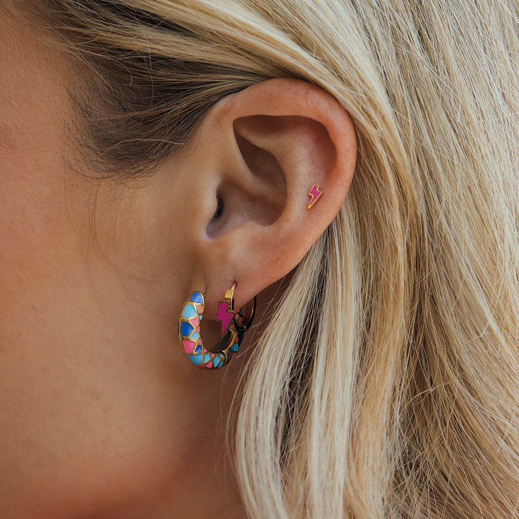 Electric Summer Hoops in Titanium - Image 3